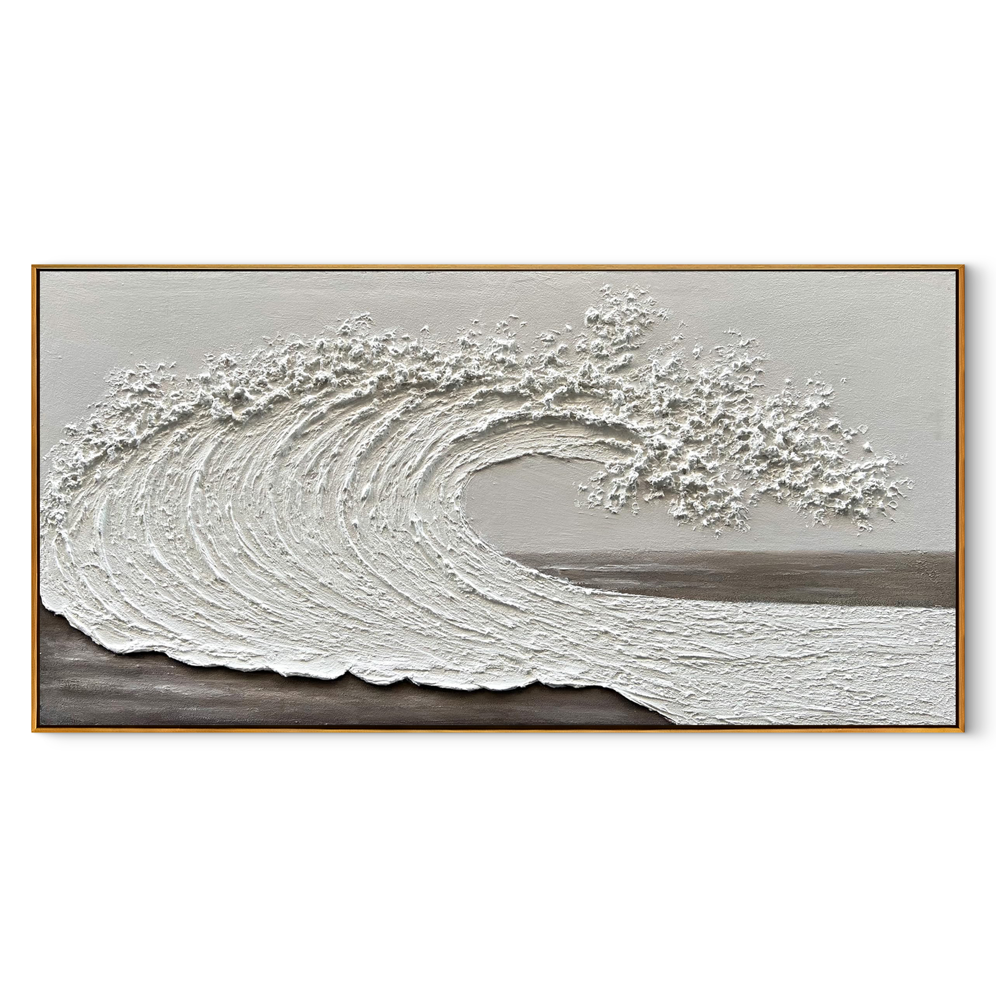 OCEAN SURGE: 3D Heavy Texture Wave Wall Art, Plaster Relief Coastal Abstract