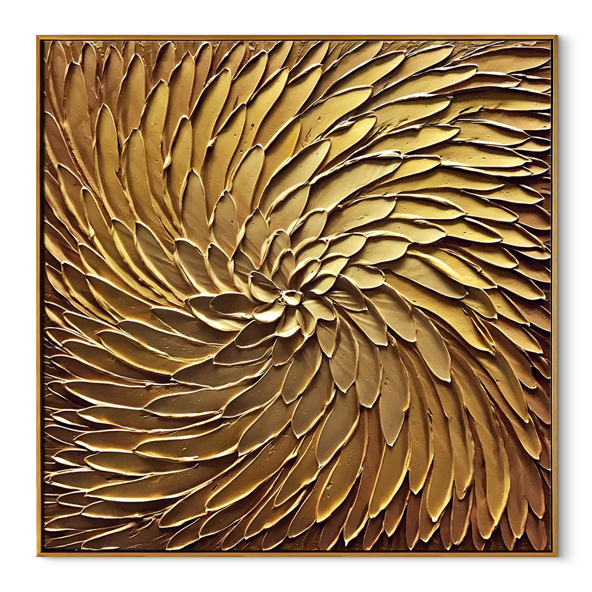 Solar Flare – Textured Metallic Gold Abstract Painting | Luxury Living Room Canvas Art