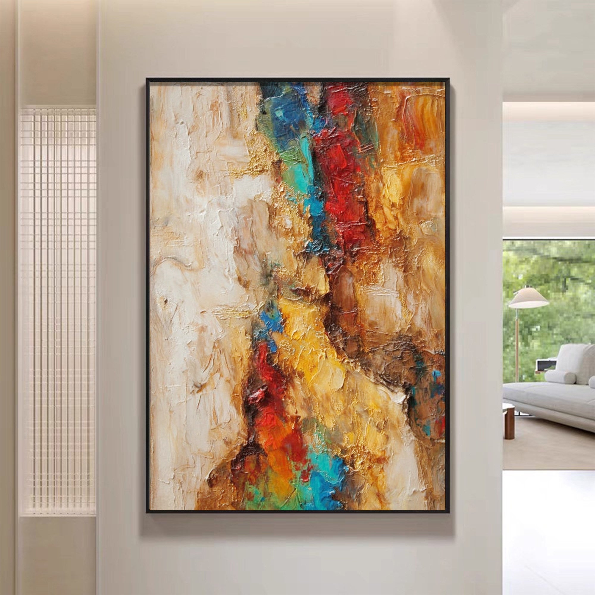 Magma Flow – Heavy Texture Colorful Abstract Painting | Bold Abstract Palette Knife Living Room Art
