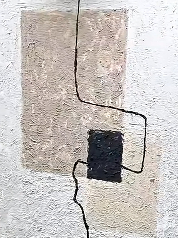 Urban Grid – Grey & Black Plaster Minimalist Painting | Modern Minimalist Bedroom & Home Office Art