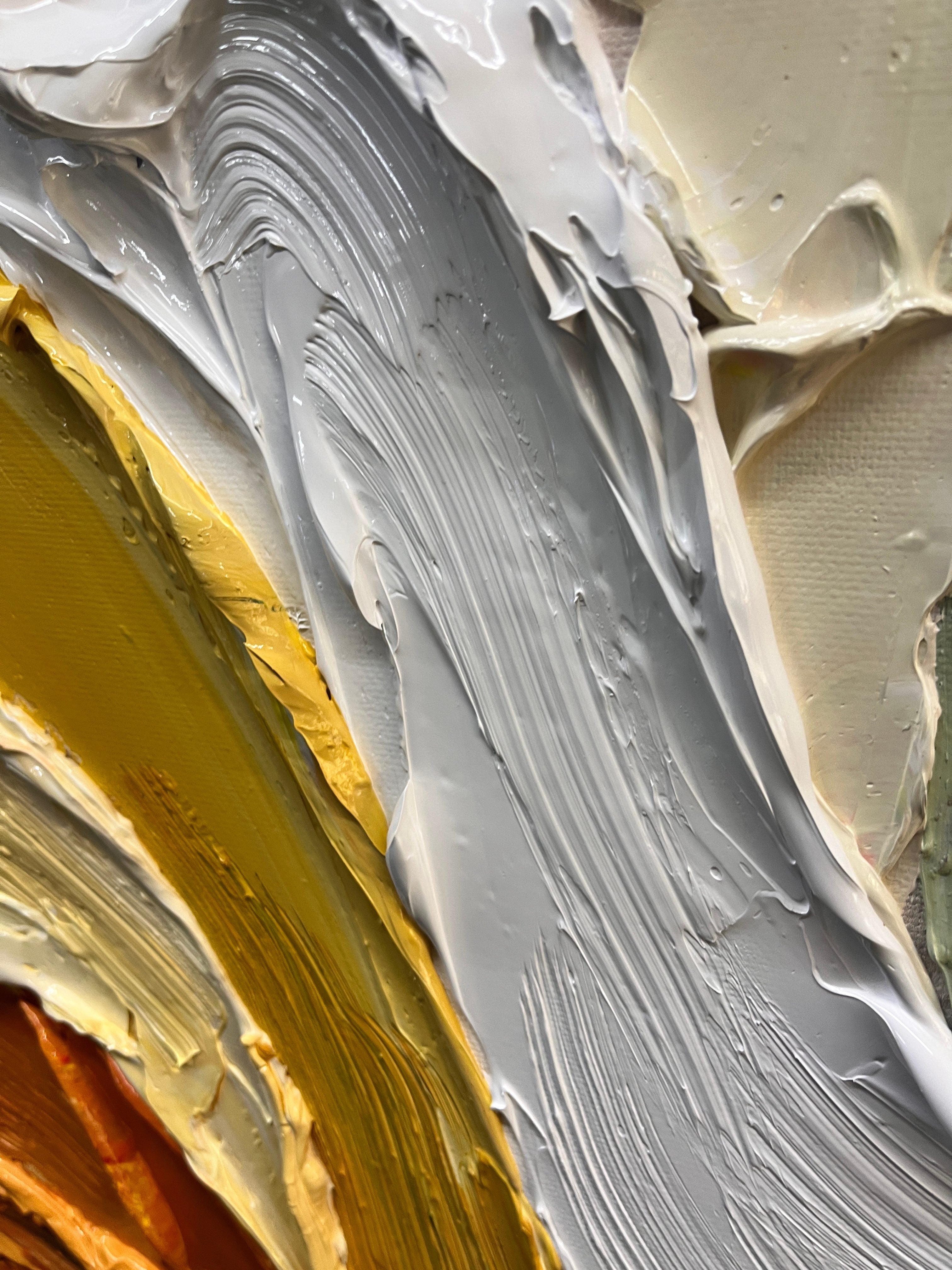 Primal Flow – Wabi-sabi Heavy Impasto Abstract Painting | Modern Minimalist Entryway Art