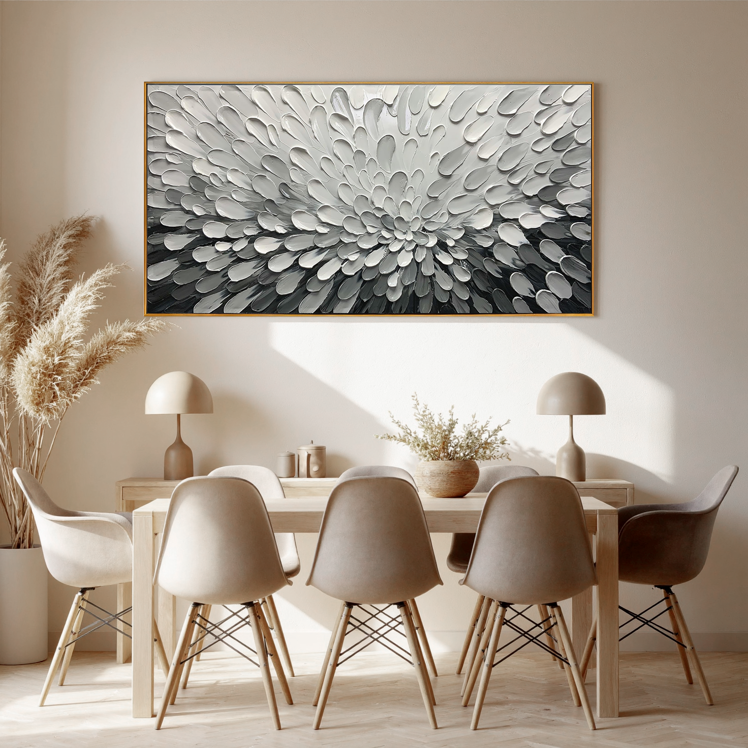 Silver Surge – Grayscale Impasto Palette Knife Texture Painting | Modern Abstract Living Room & Office Art