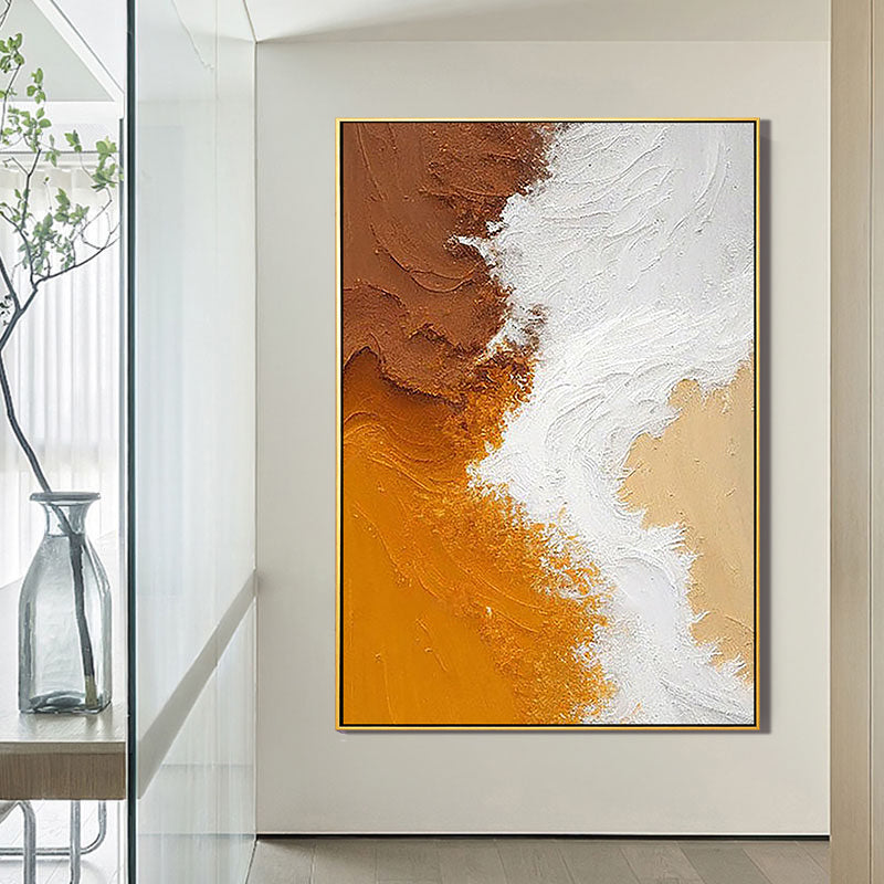 Earthen Tide – Wabi-Sabi Earth Tone Heavy Textured Art | Modern Abstract Living Room Art