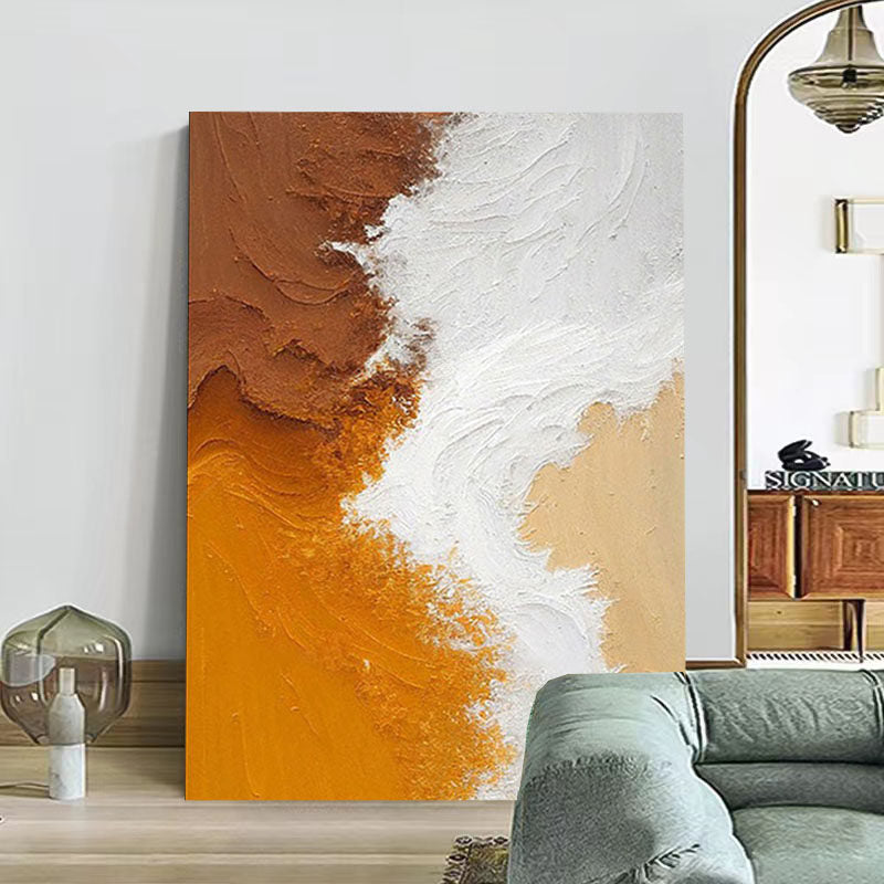 Earthen Tide – Wabi-Sabi Earth Tone Heavy Textured Art | Modern Abstract Living Room Art