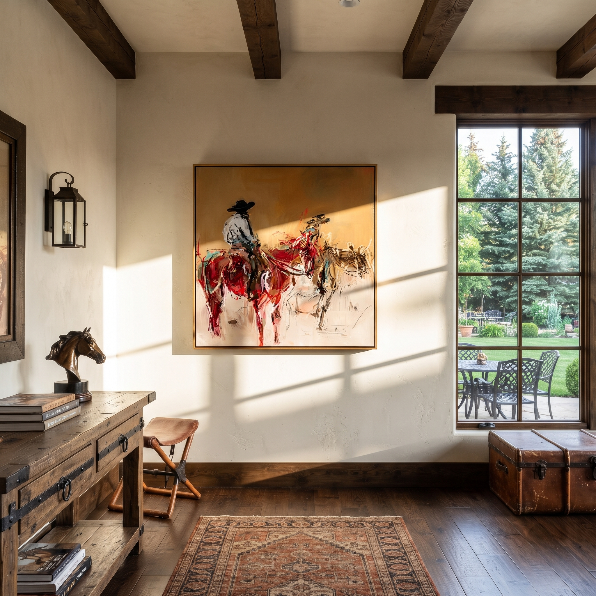 Red Riders Cross Dust displayed in a layered residential setting