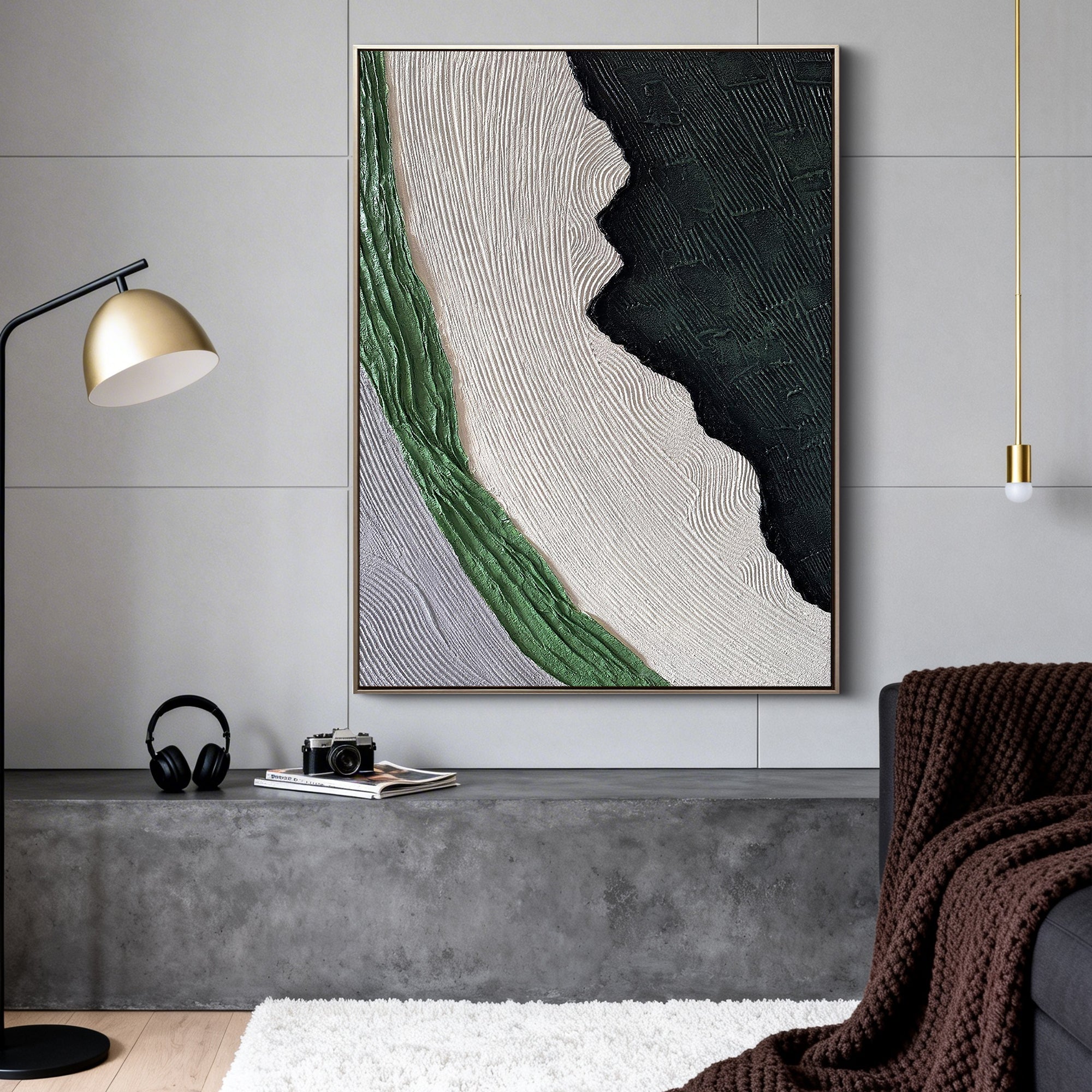 Forest Echoes – Wabi-Sabi Style Abstract Textured Painting | Modern Minimalist Entryway Art