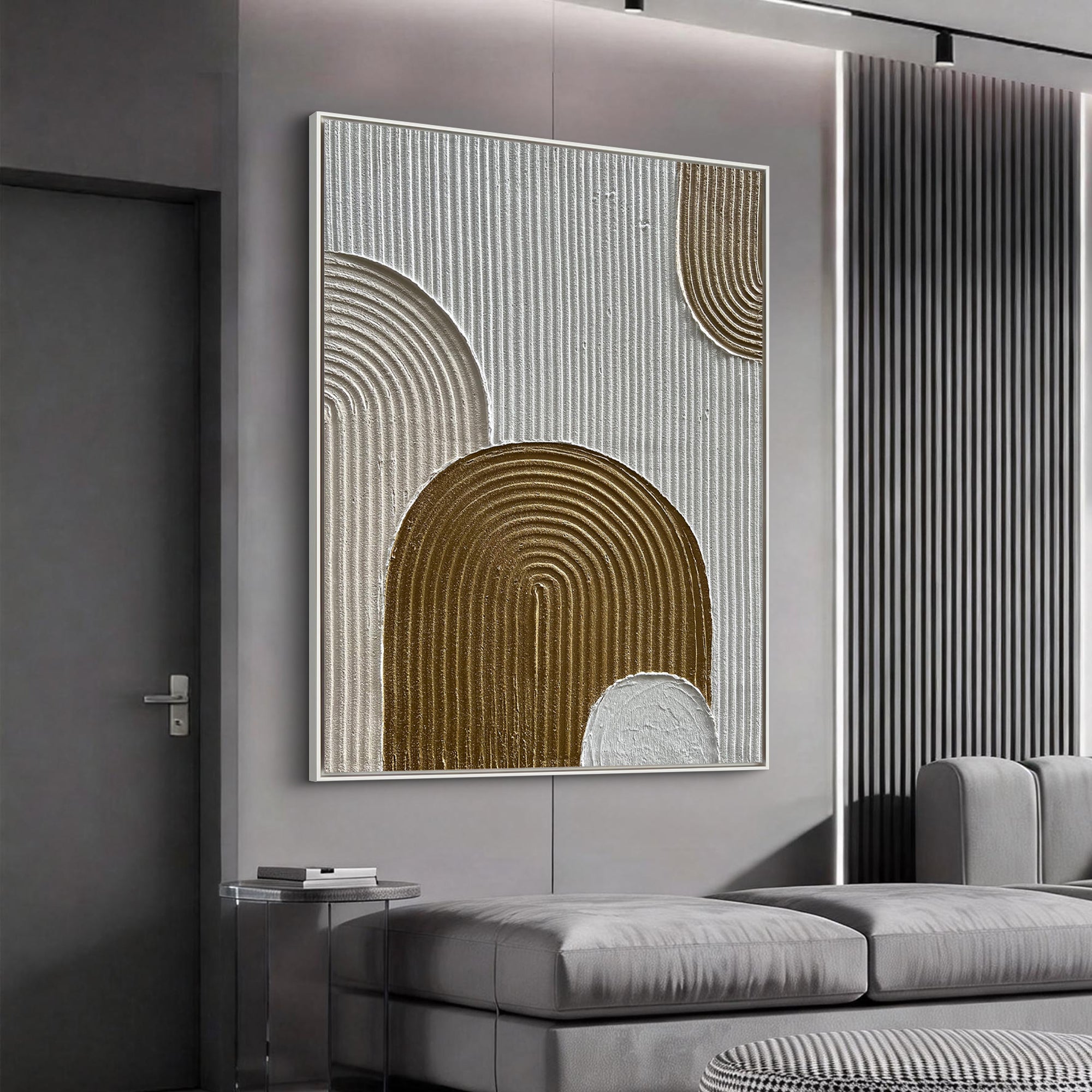 Gates of Serenity – Modern Minimalist Arch Art | Abstract Geometric Textured Living Room Art