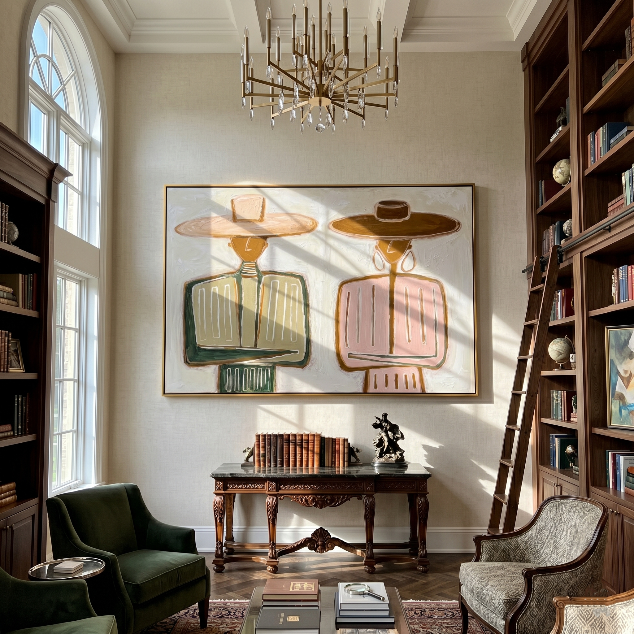Quiet Harmony – Abstract Geometric Figures Painting | Heavy Texture Wabi-Sabi Wall Art