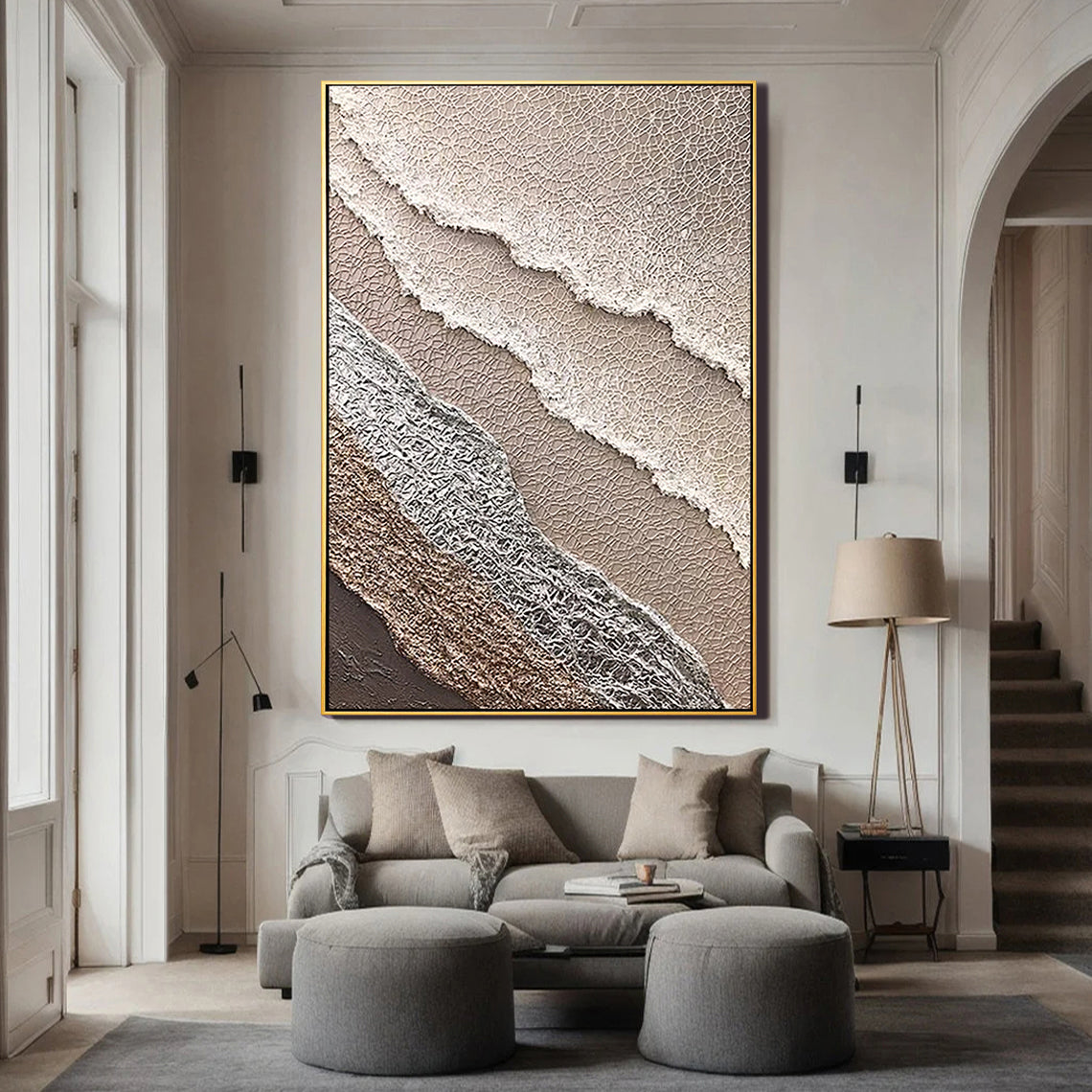 Echo of the Earth – Textured Wabi-Sabi Earth Tone Abstract Canvas Painting | Modern Luxury Living Room Art