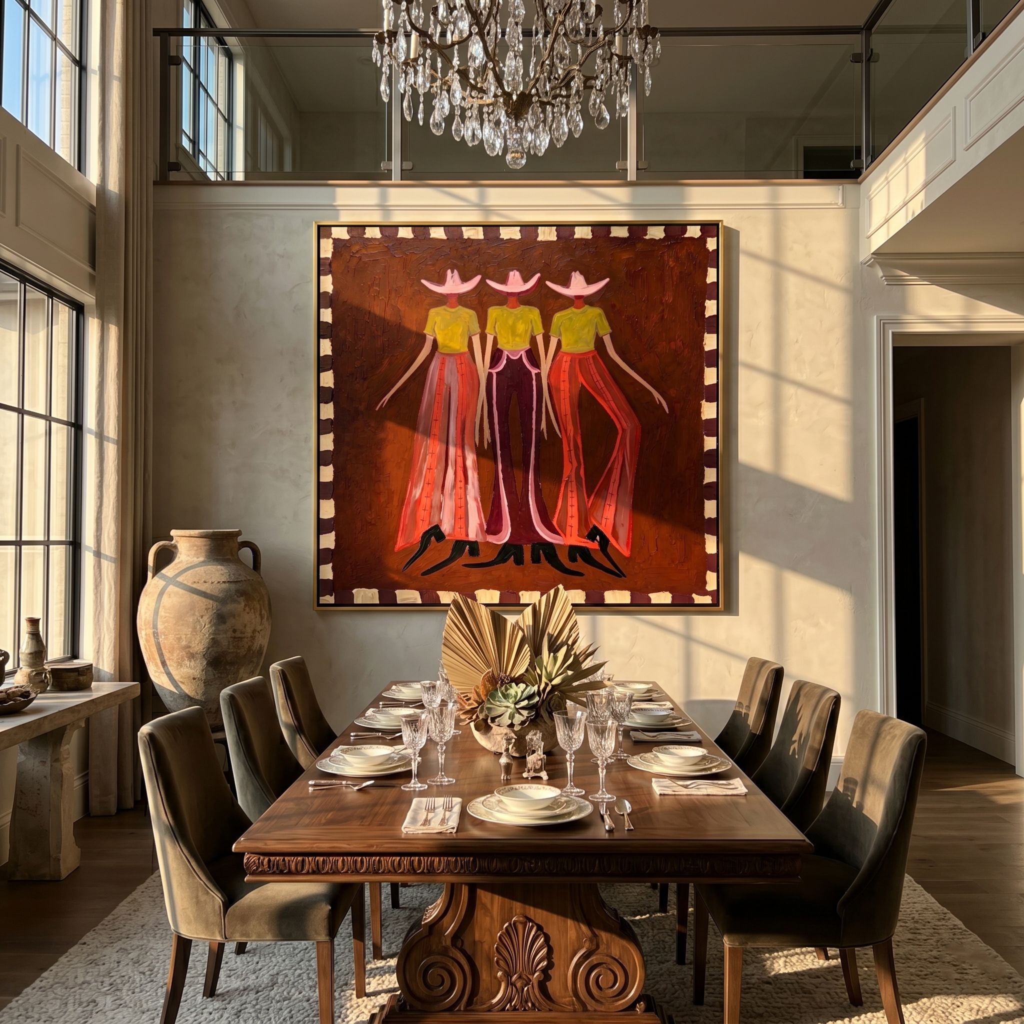 Desert Trio – Contemporary Western Figurative Painting | Heavy Texture Impasto Statement Art