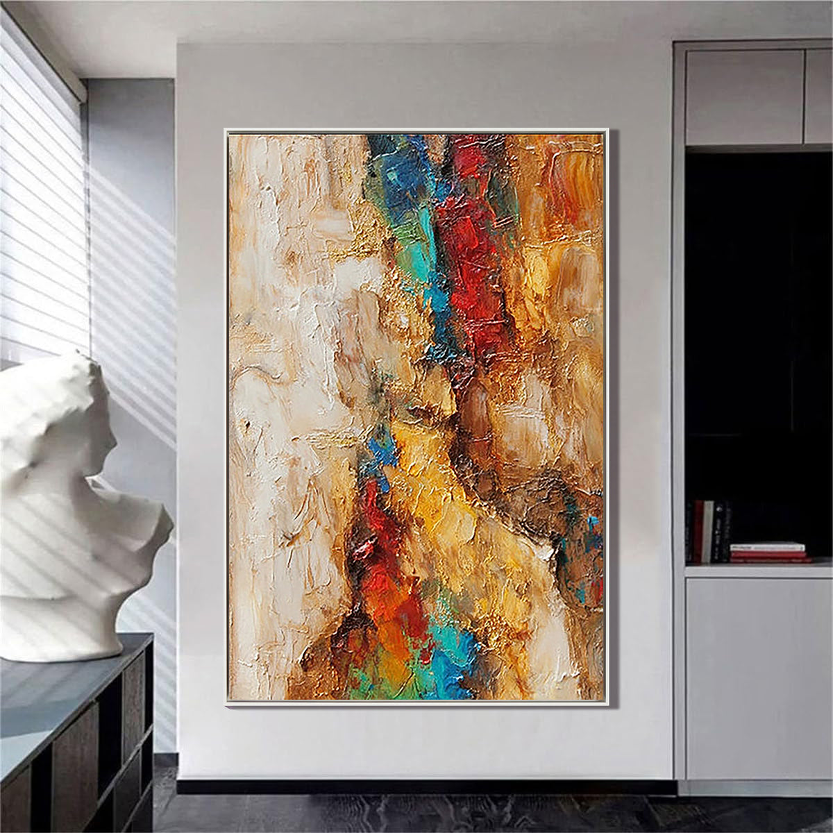 Magma Flow – Heavy Texture Colorful Abstract Painting | Bold Abstract Palette Knife Living Room Art