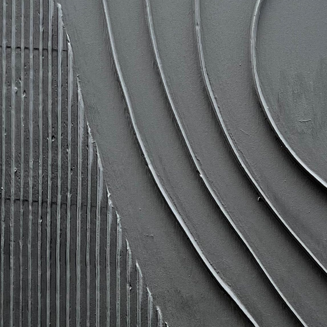 Obsidian Flow – Minimalist Wave Relief Modern Painting | Bold Minimalist Bedroom & Home Office Art