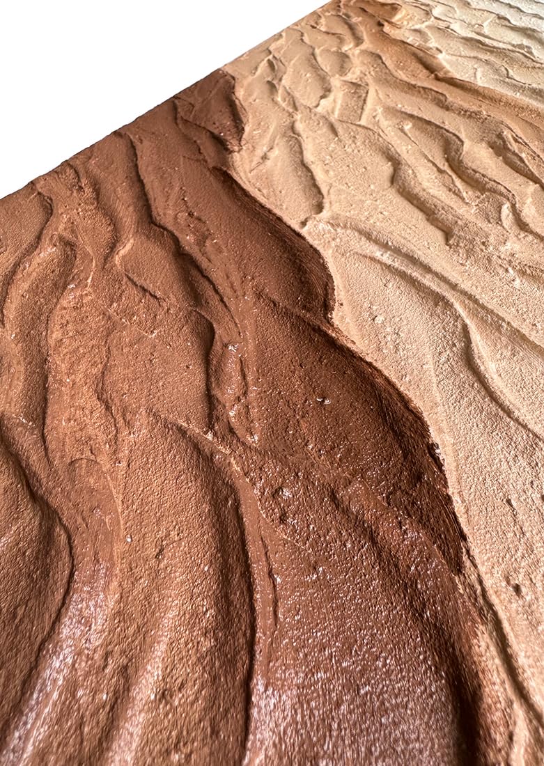 Earthen Wave – Modern Desert Ridge Plaster Relief Abstract Painting | Japandi Wabi-Sabi Living Room & Bedroom Art