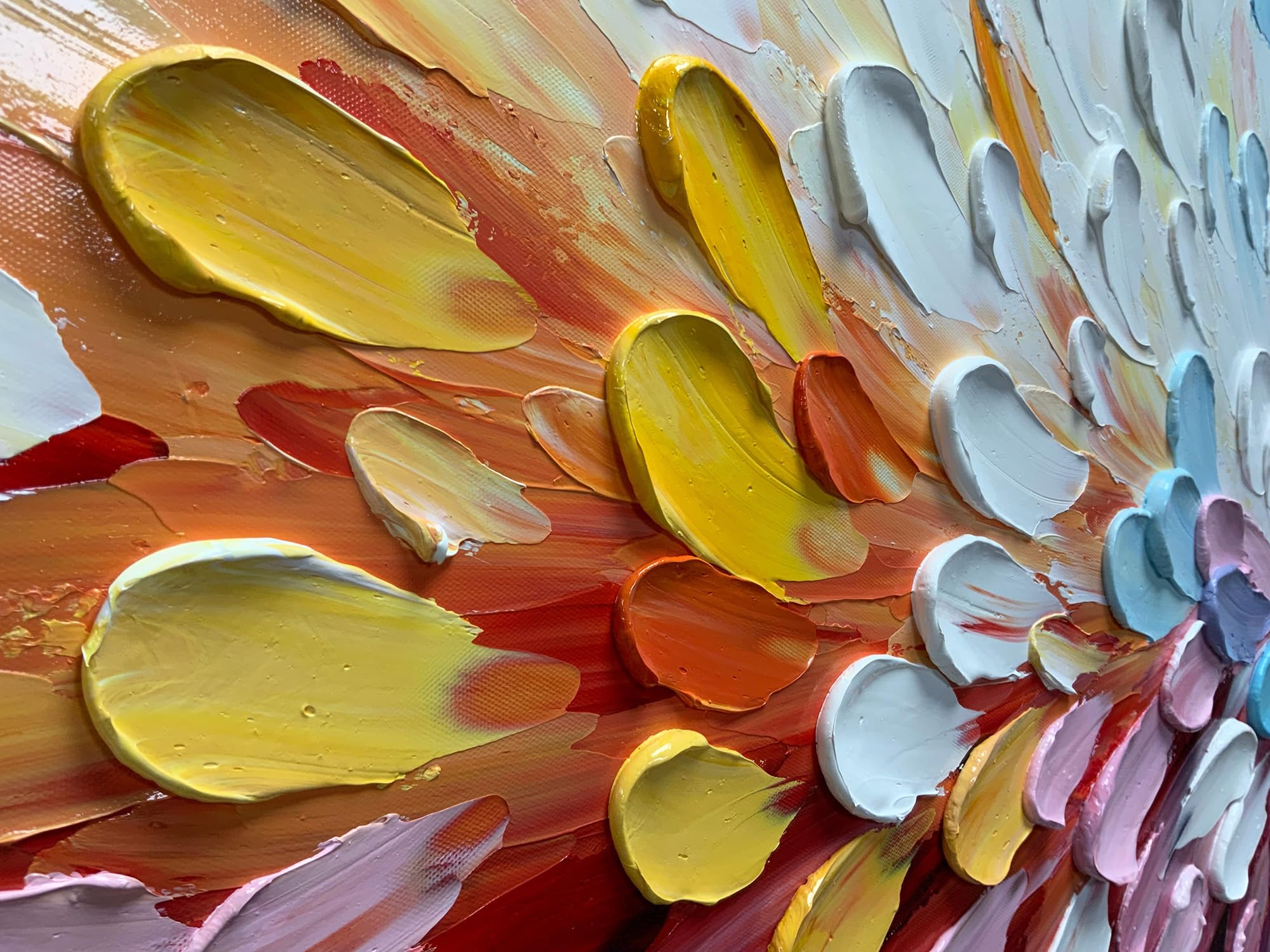 Vivid Surge – Colorful Impasto Palette Knife Abstract Painting | Bold Abstract Palette Knife Living Room Art