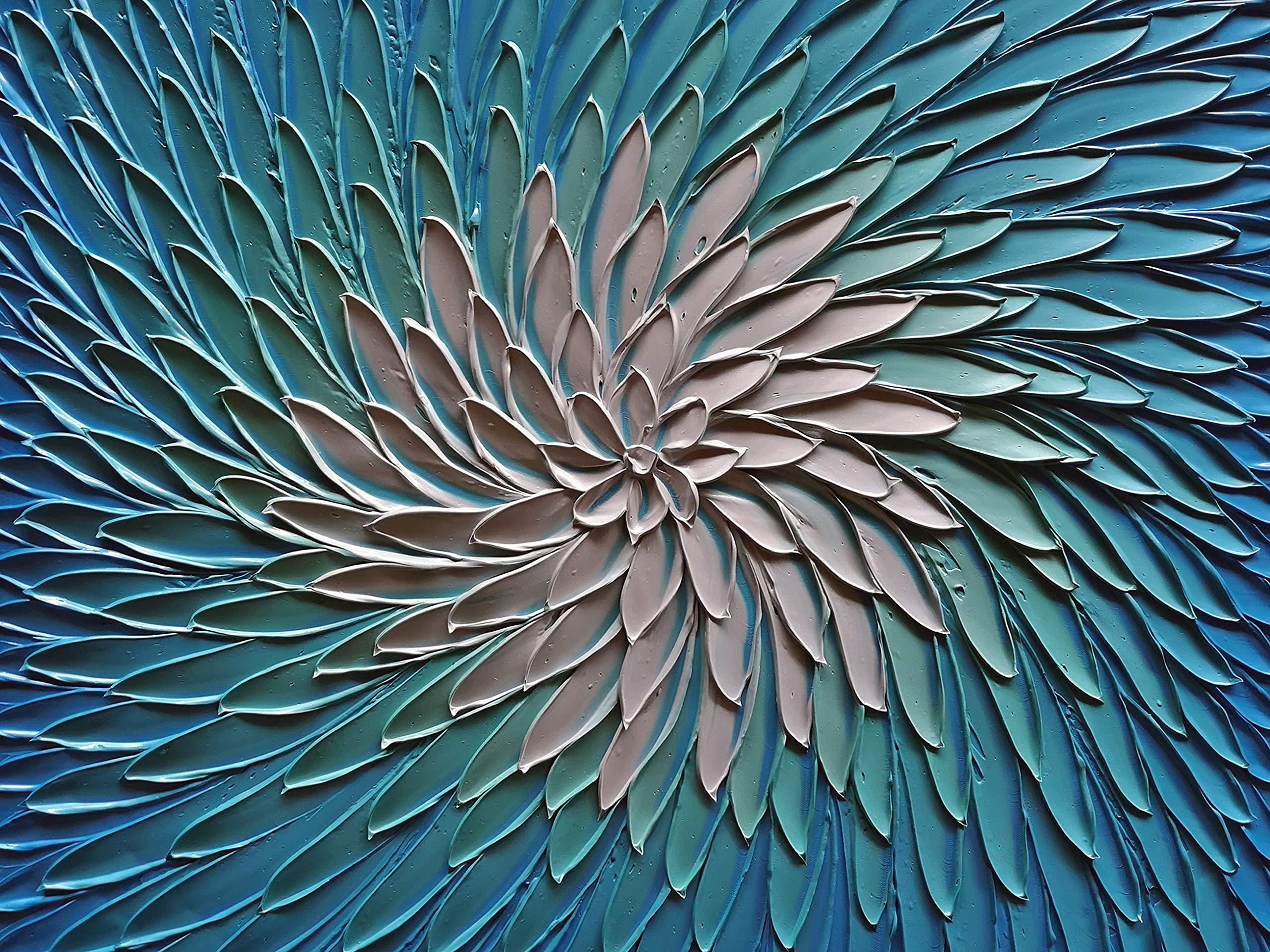 Ethereal Vortex – Textured Ocean Blue Abstract Painting | Modern Minimalist Living Room Art
