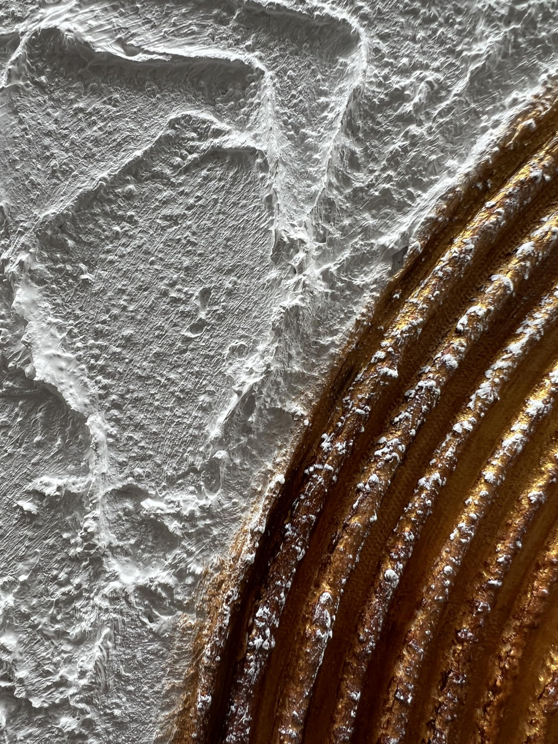 Amber Spheres – Modern Bronze Circle Relief Texture Painting | Contemporary Plaster Texture Living Room & Office Art