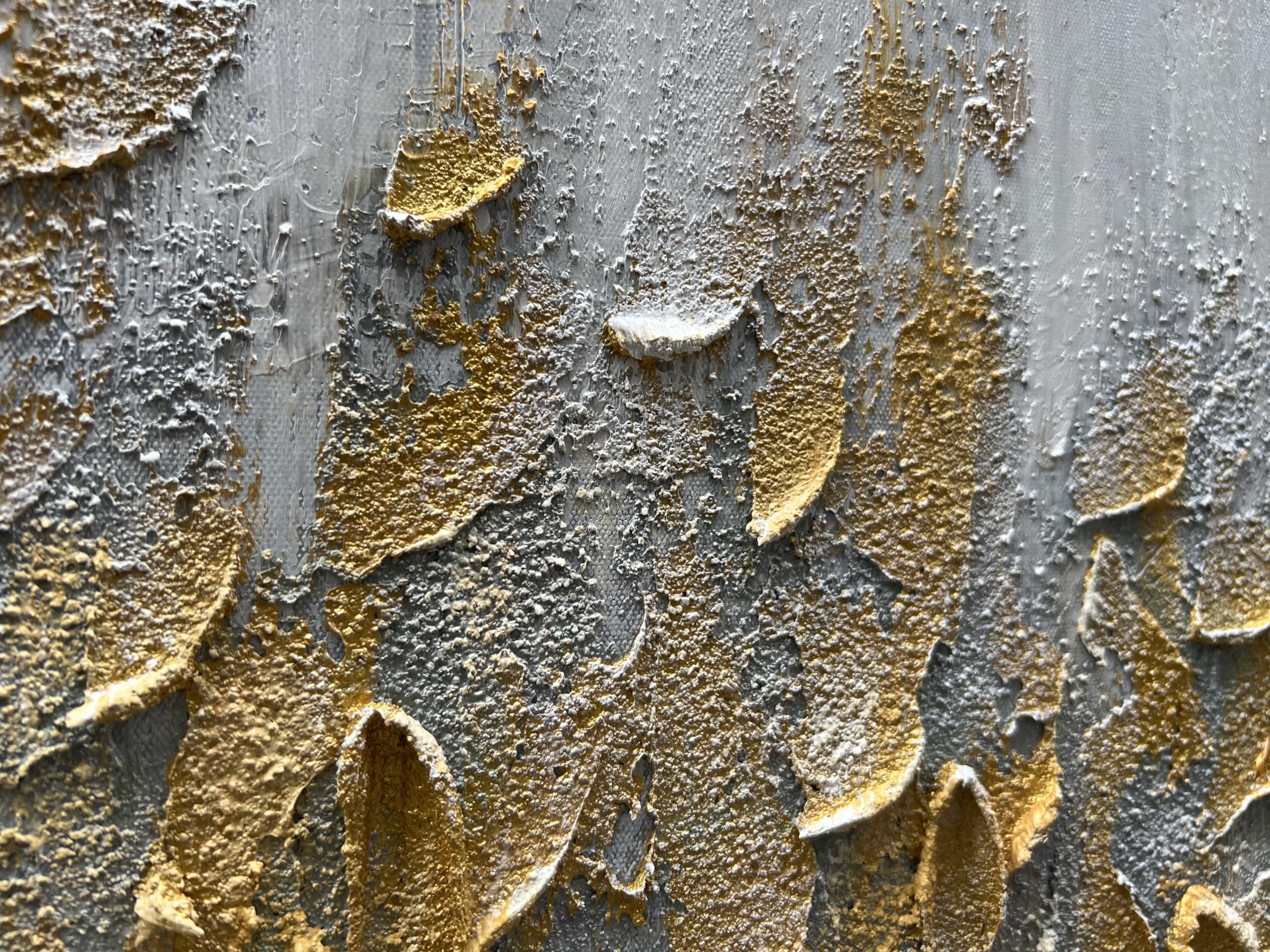 Gilded Current – Luxury Palette Knife Gold Abstract Abstract Painting | Modern Abstract Living Room & Office Art