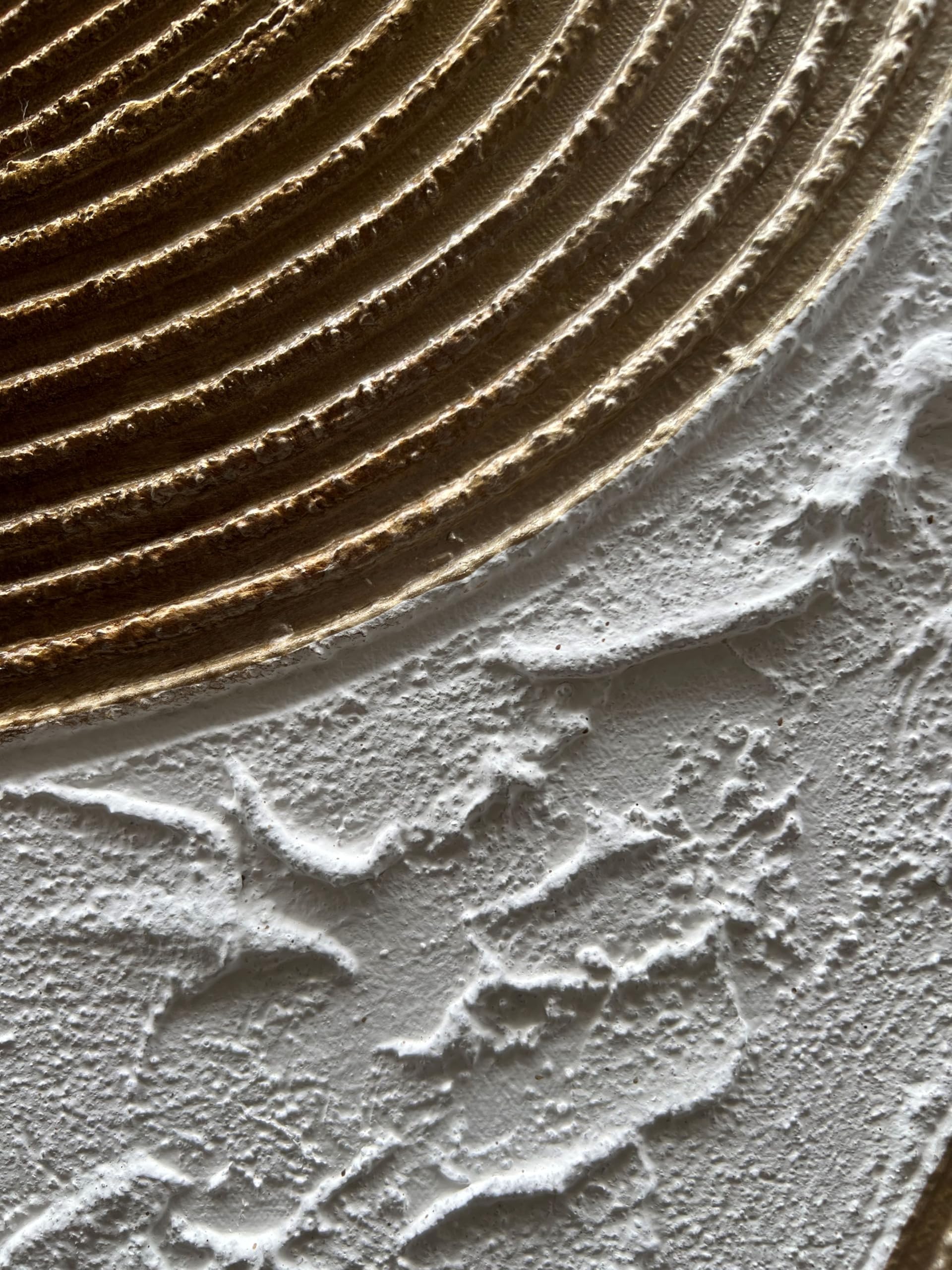 BRONZE RHYTHM: Heavy Texture Bronze Plaster Art, Mid-century Modern Geometric Painting