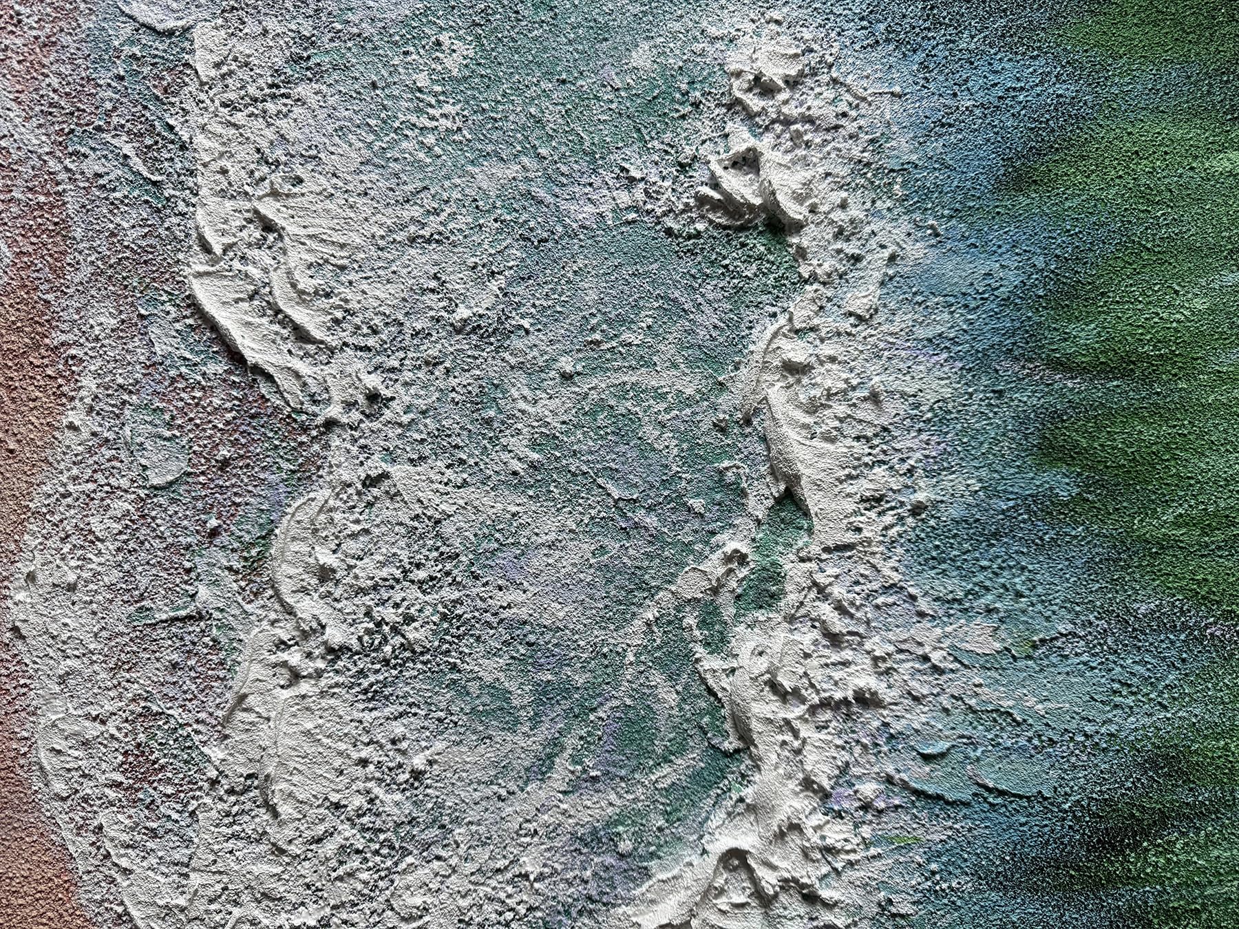 Emerald Coast – Heavy Impasto Textured Seascape Aerial Painting | Coastal Modern Living Room & Bedroom Art
