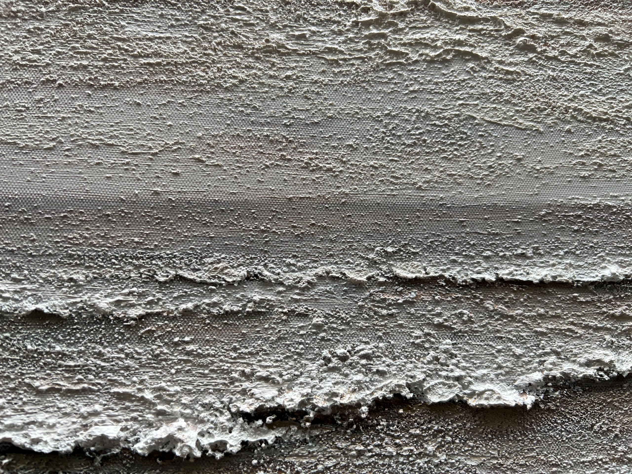 Coastal Echo – Wabi-Sabi Sand and Wave Relief Abstract Painting | Contemporary Landscape Living Room & Dining Room Art