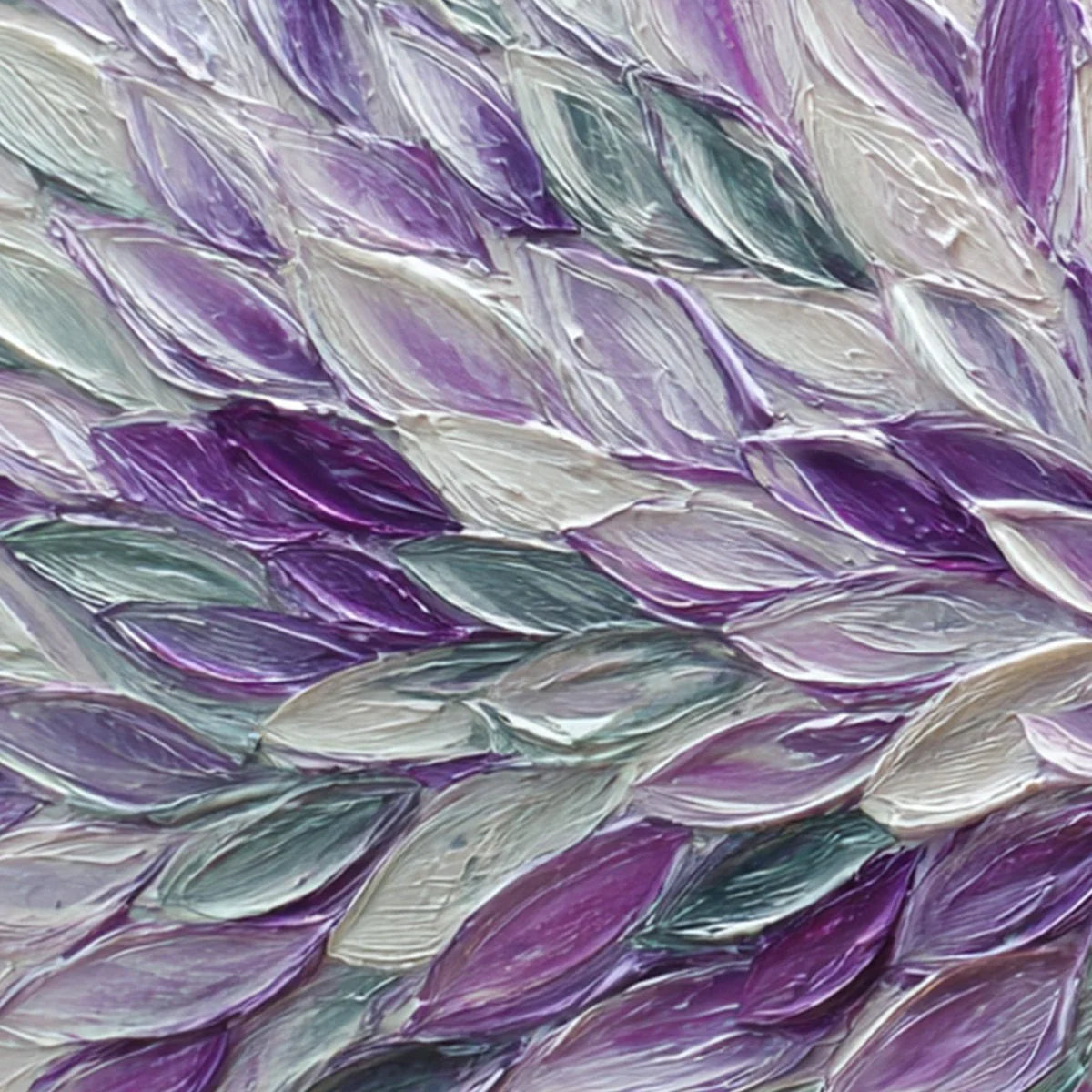Lavender Whirl – Modern Impasto Abstract Oil Painting | Textured Floral Panorama Living Room Art