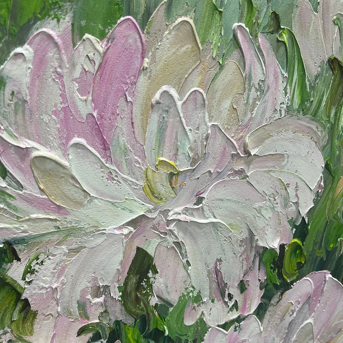 Spring Bloom – Pink & White Impasto Peony Floral Painting | French Vintage Bedroom Romantic Art