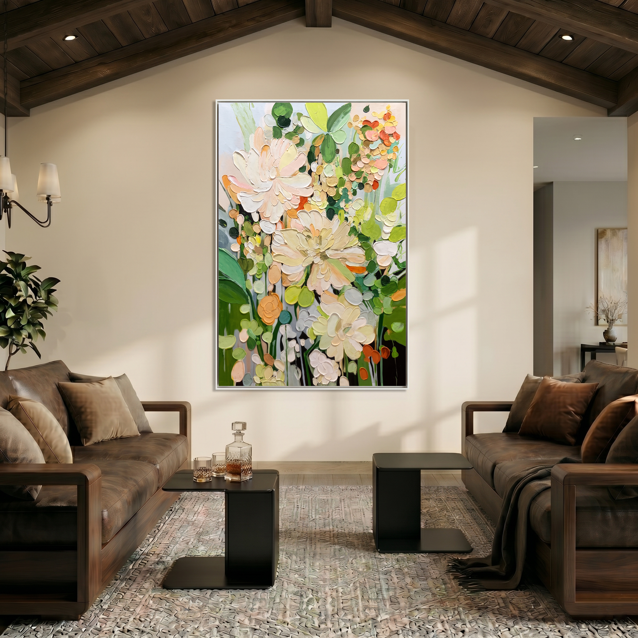 Spring Whispers – Modern Impasto Pastel Floral Canvas | Romantic Bedroom Wall Art