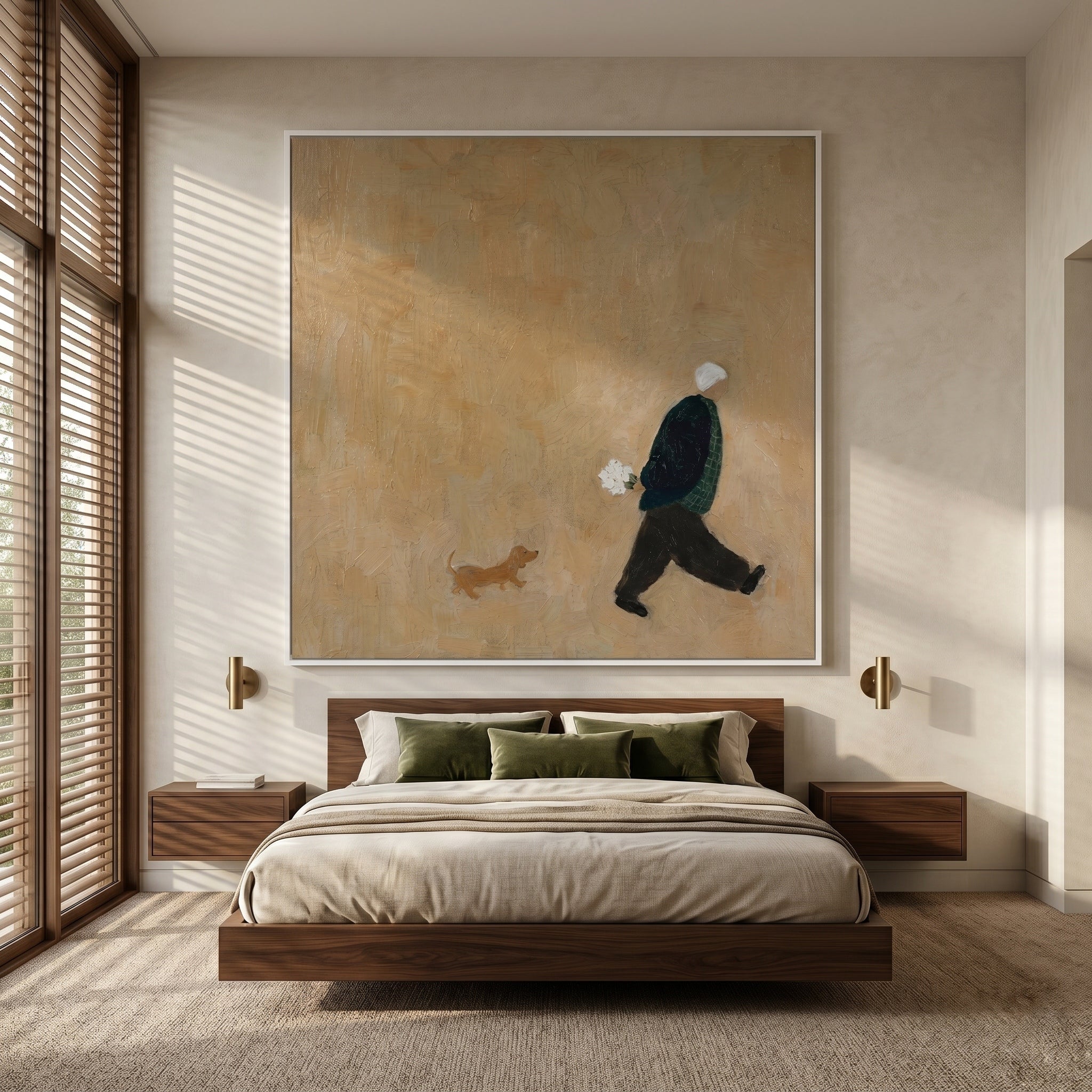 Echoes of Simplicity – Modern Wabi-Sabi Textured Painting | Earthy Minimalist Hallway Art