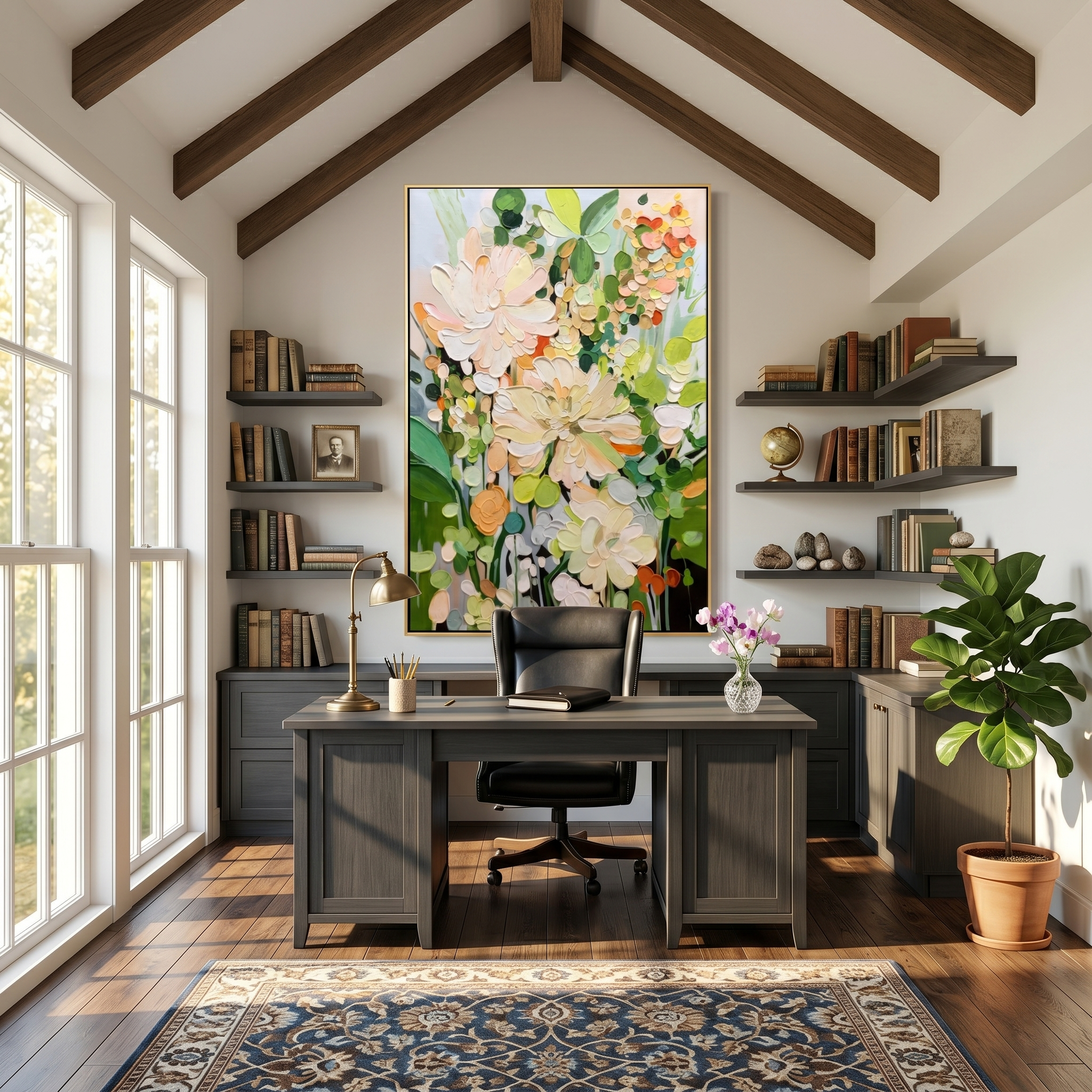 Spring Whispers – Modern Impasto Pastel Floral Canvas | Romantic Bedroom Wall Art