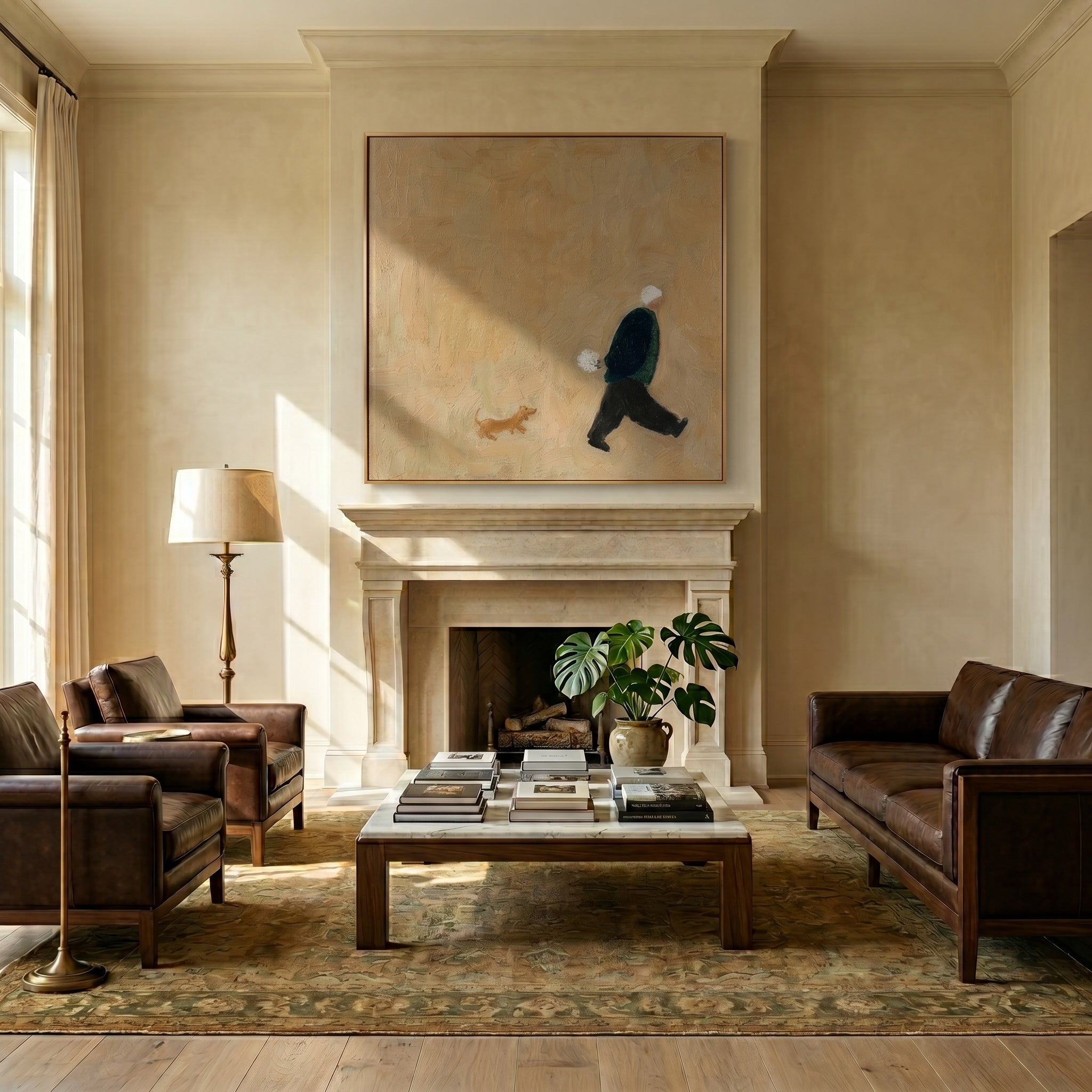 Echoes of Simplicity – Modern Wabi-Sabi Textured Painting | Earthy Minimalist Hallway Art