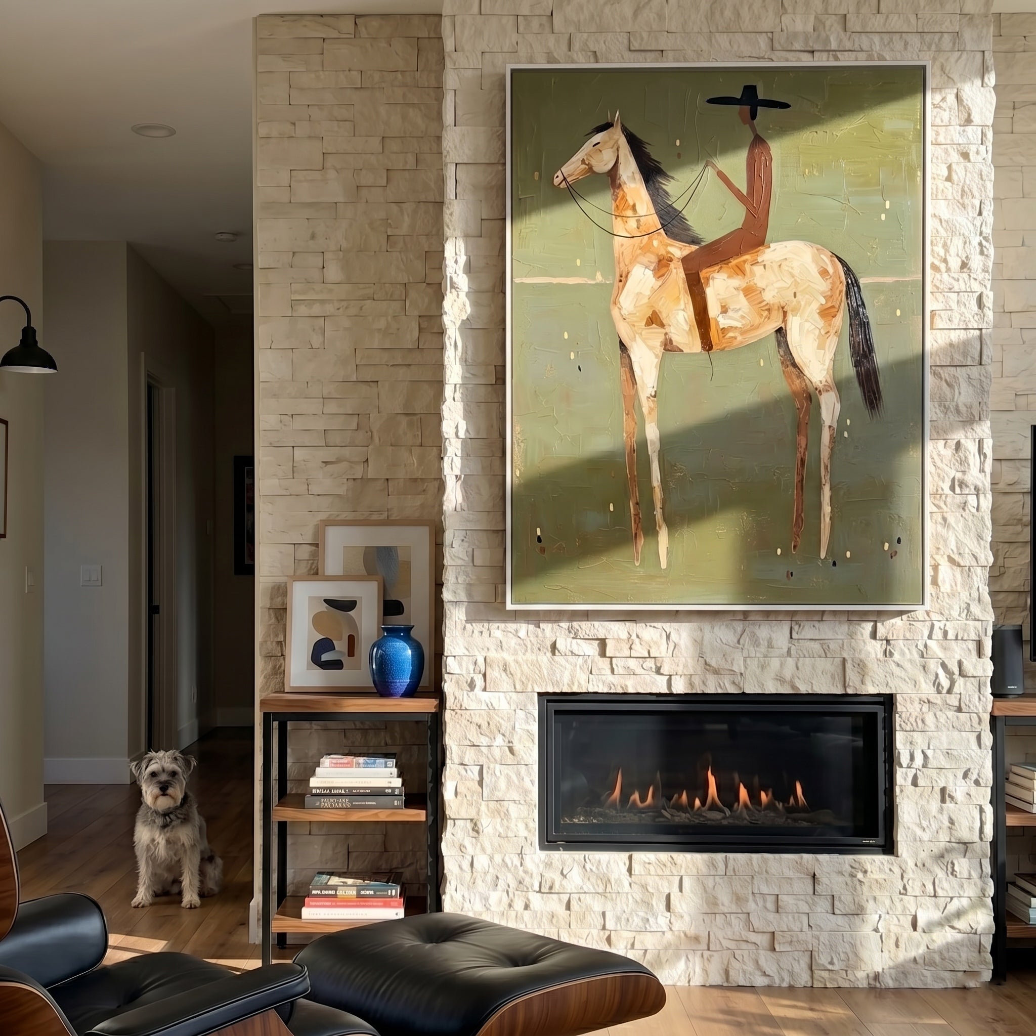 The Silent Rider – Wabi-Sabi Earth Tone Abstract Horse Painting | Minimalist Textured Entryway Art