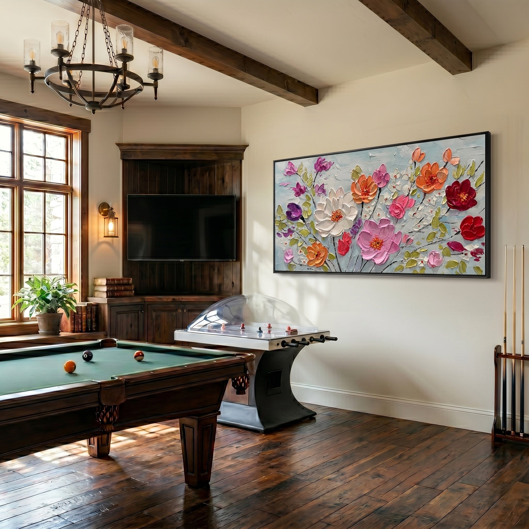 Midsummer Radiance – Modern Impasto Floral Painting | Vibrant Colorful Living Room Wall Art