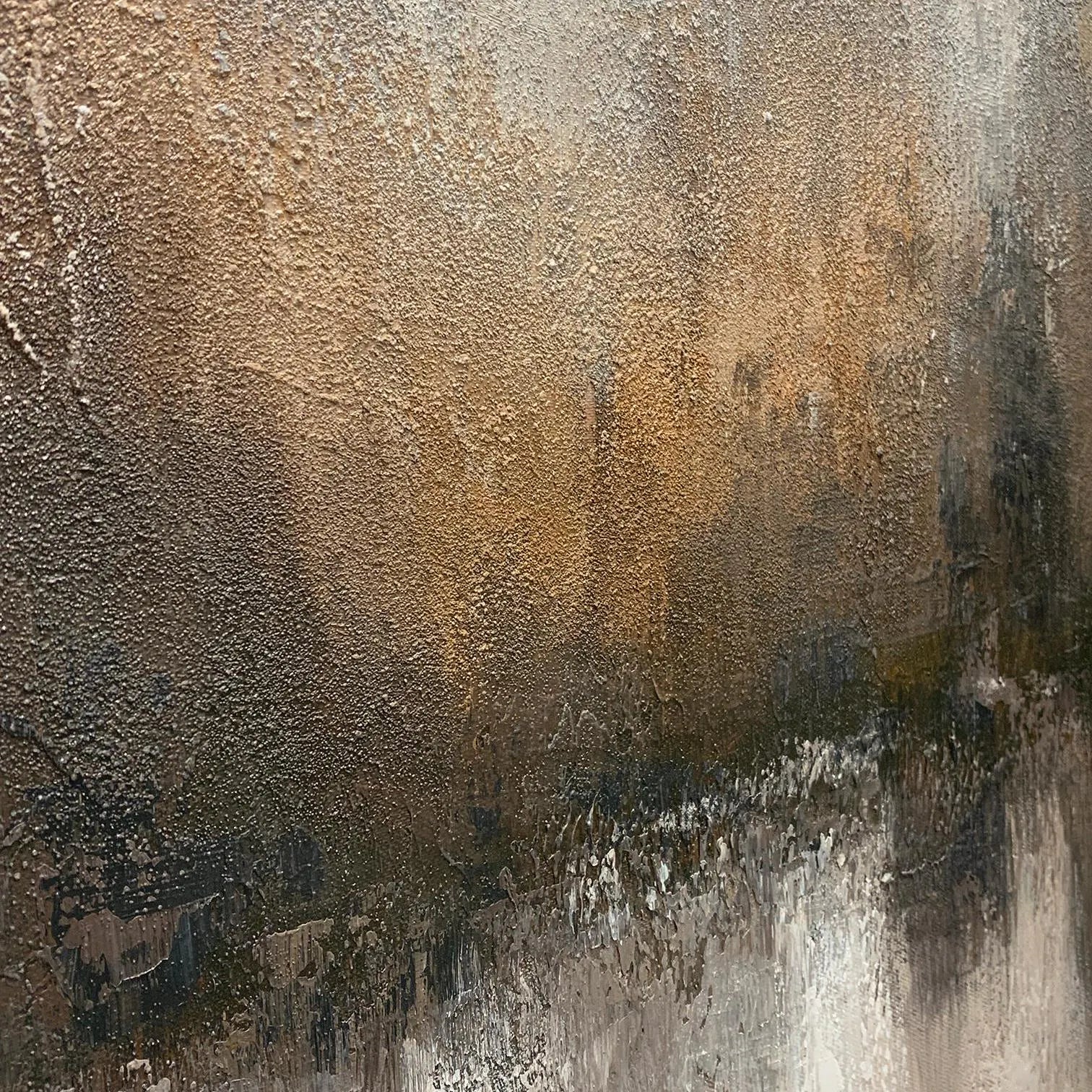Misty Zen – Hand-Painted Minimalist Neutral Earth Tone Wabi-Sabi Painting | Japandi Organic Wabi-Sabi Living Room & Hallway Art