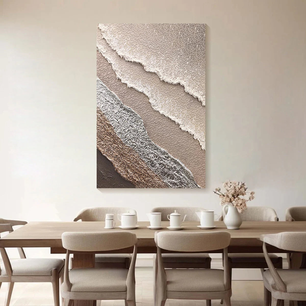 Echo of the Earth – Textured Wabi-Sabi Earth Tone Abstract Canvas Painting | Modern Luxury Living Room Art