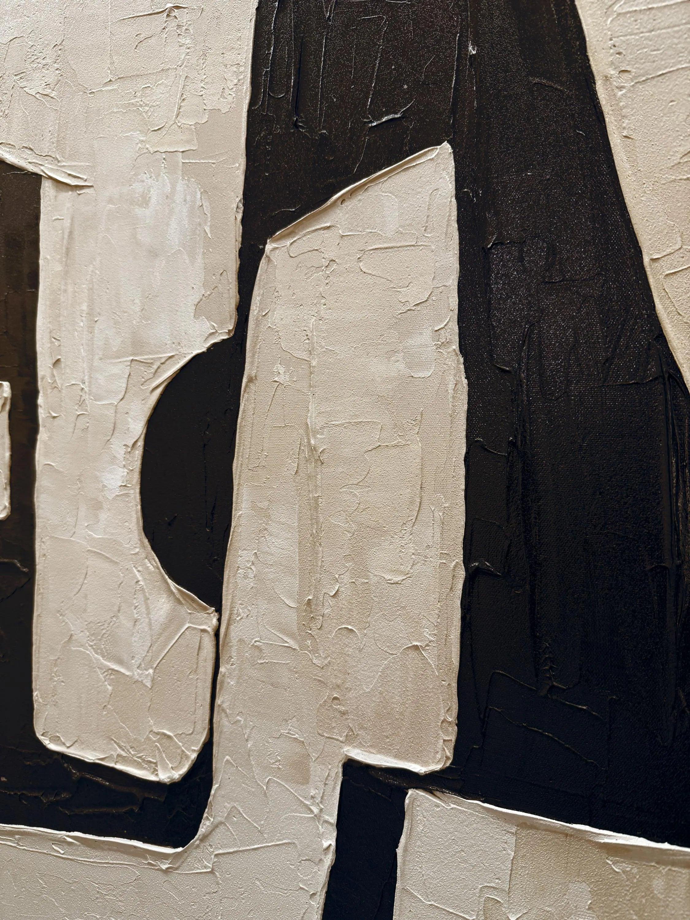 Earthen Relic – Hand-Painted Distressed Beige and Black Wabi-Sabi Painting | Japandi Organic Wabi-Sabi Living Room & Hallway Art