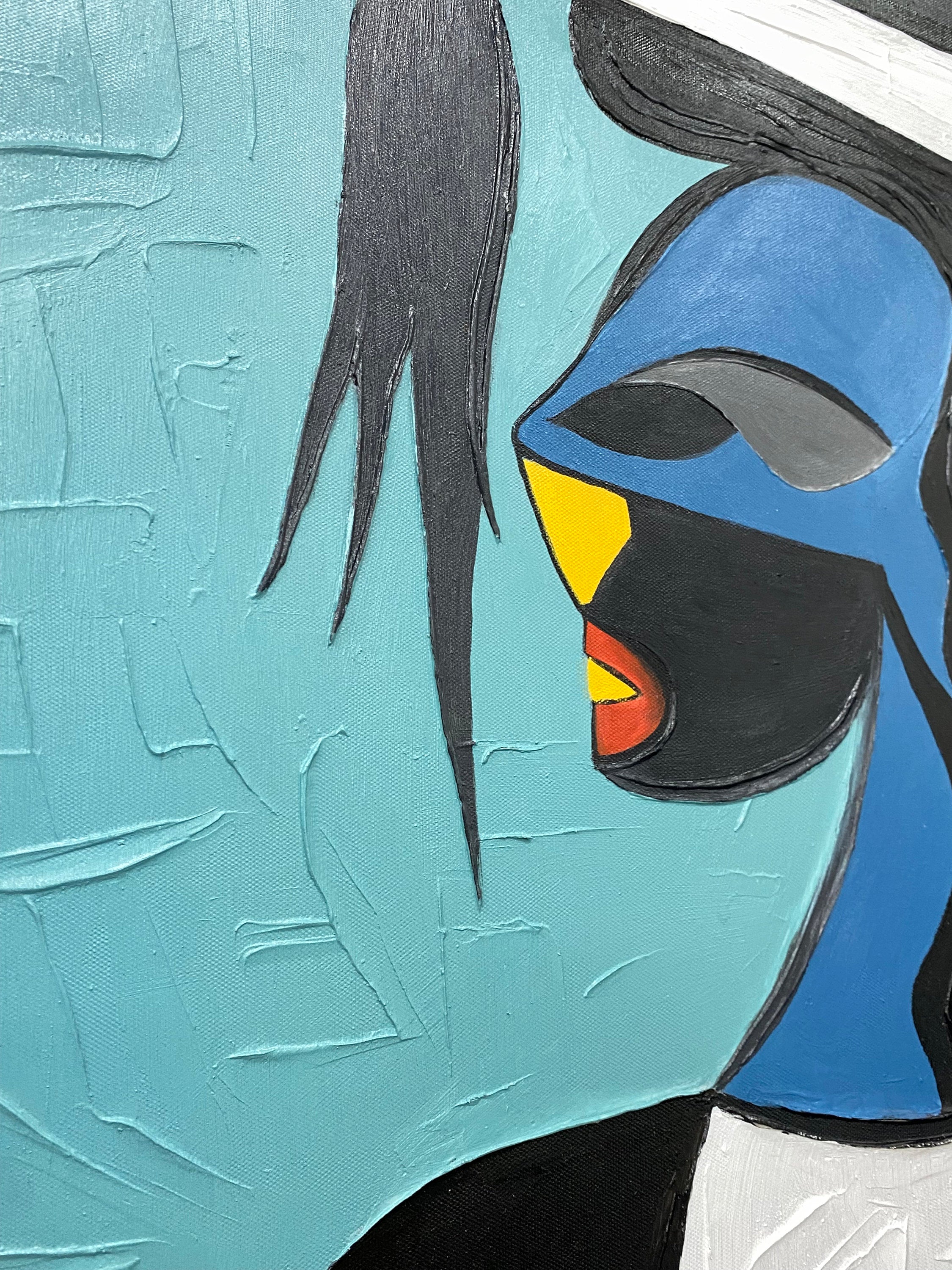 BEYOND FORM: Portrait Wall Art, Modern Abstract Figurine Pop Art Style Hand-Painted Oil Painting