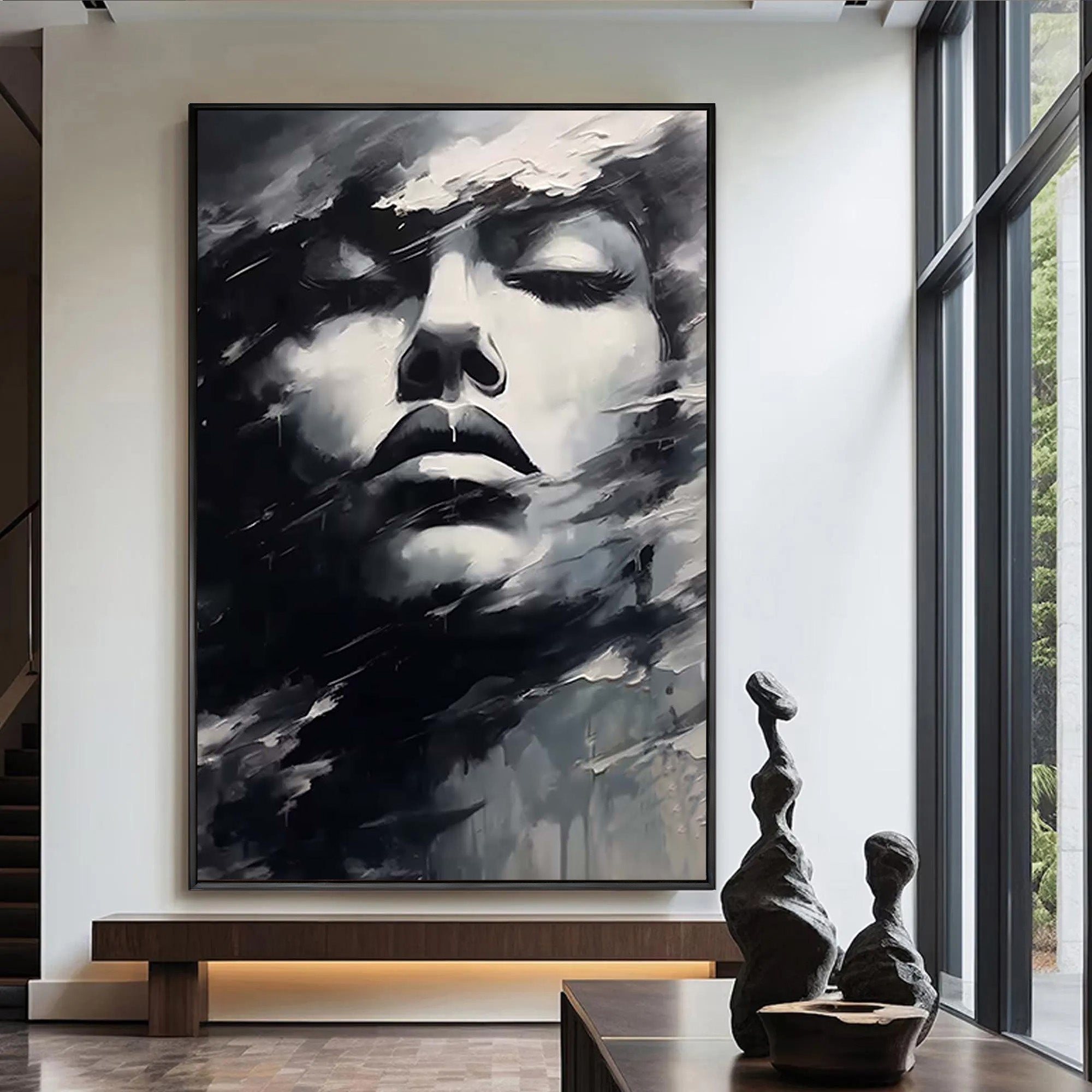 Silent Muse – Heavy Texture Palette Knife Face Portrait Painting | Portrait Art