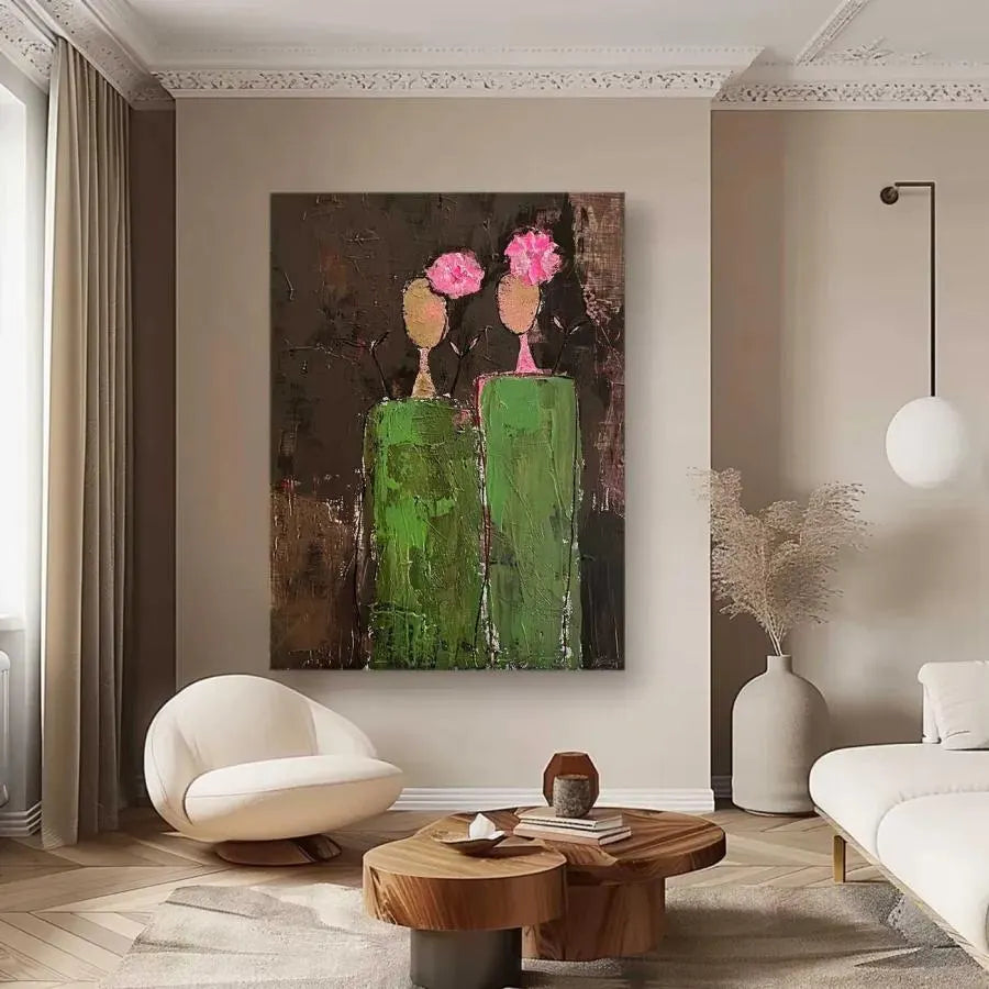 ETERNAL BOND: Abstract People Wall Art, Modern Figurative Palette Knife Heavy Texture Oil Painting