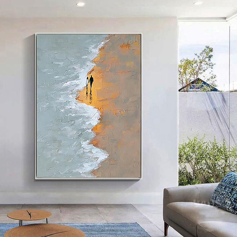 Zen Summit – Minimalist Snow Mountain Abstract Wabi-Sabi Painting | Contemporary Mountain Living Room & Home Office Art