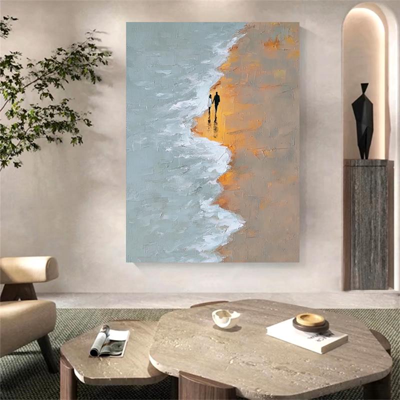 Zen Summit – Minimalist Snow Mountain Abstract Wabi-Sabi Painting | Contemporary Mountain Living Room & Home Office Art