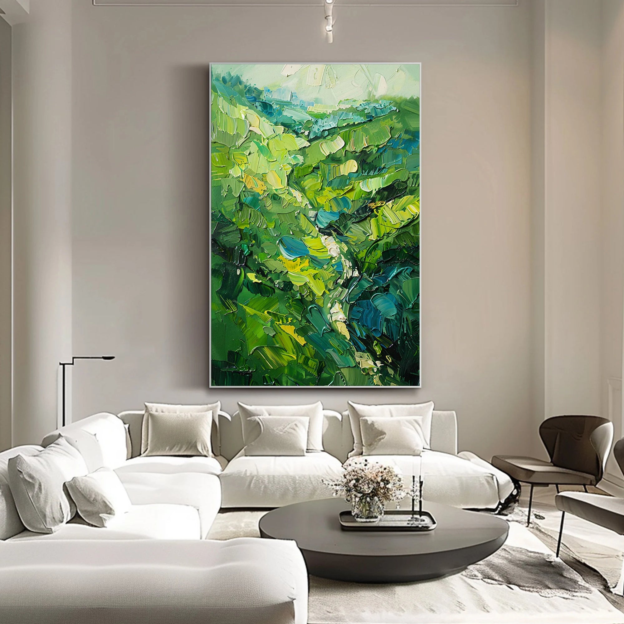 Vivid Meadow – Heavy Texture Nature Energy Abstract Painting | Bold Abstract Palette Knife Living Room Art