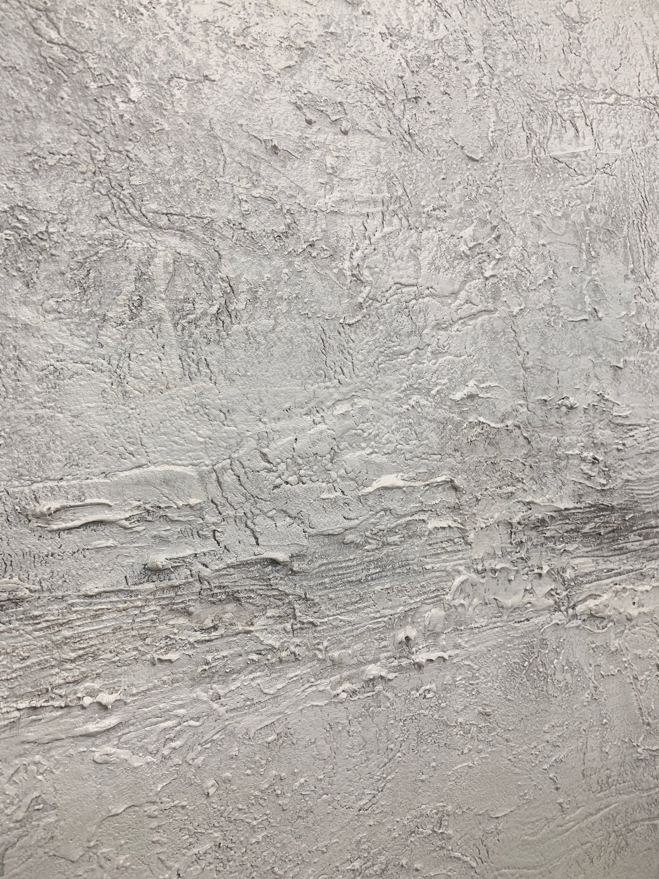 Earthen Vestige – Hand-Painted Distressed Grey Plaster Effect Wabi-Sabi Painting | Japandi Wabi-Sabi Living Room & Bedroom Art