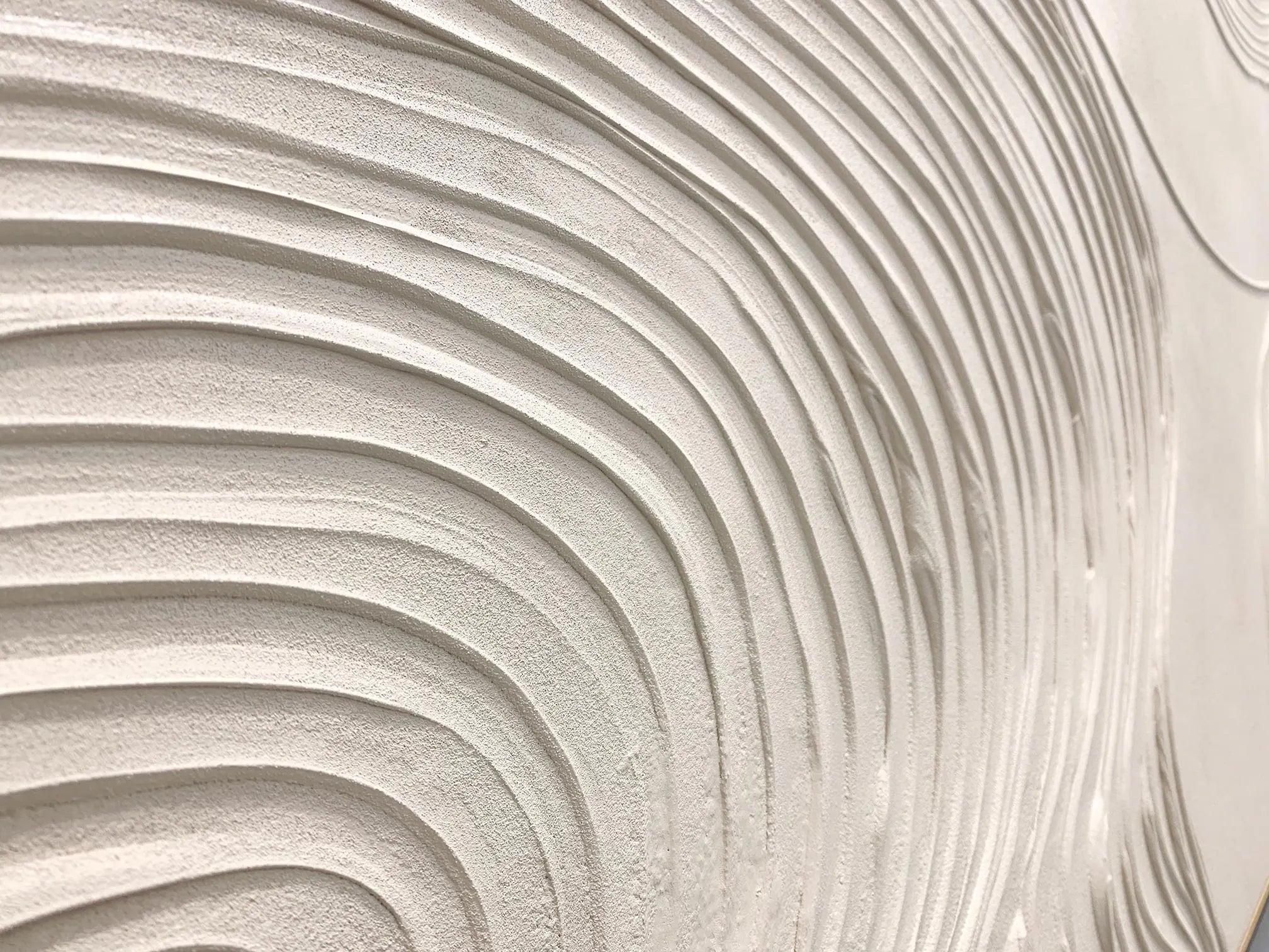 Zen Rhythm – Hand-Painted Minimalist Beige Plaster Effect Relief Wabi-Sabi Painting | Japandi Organic Wabi-Sabi Living Room & Hallway Art