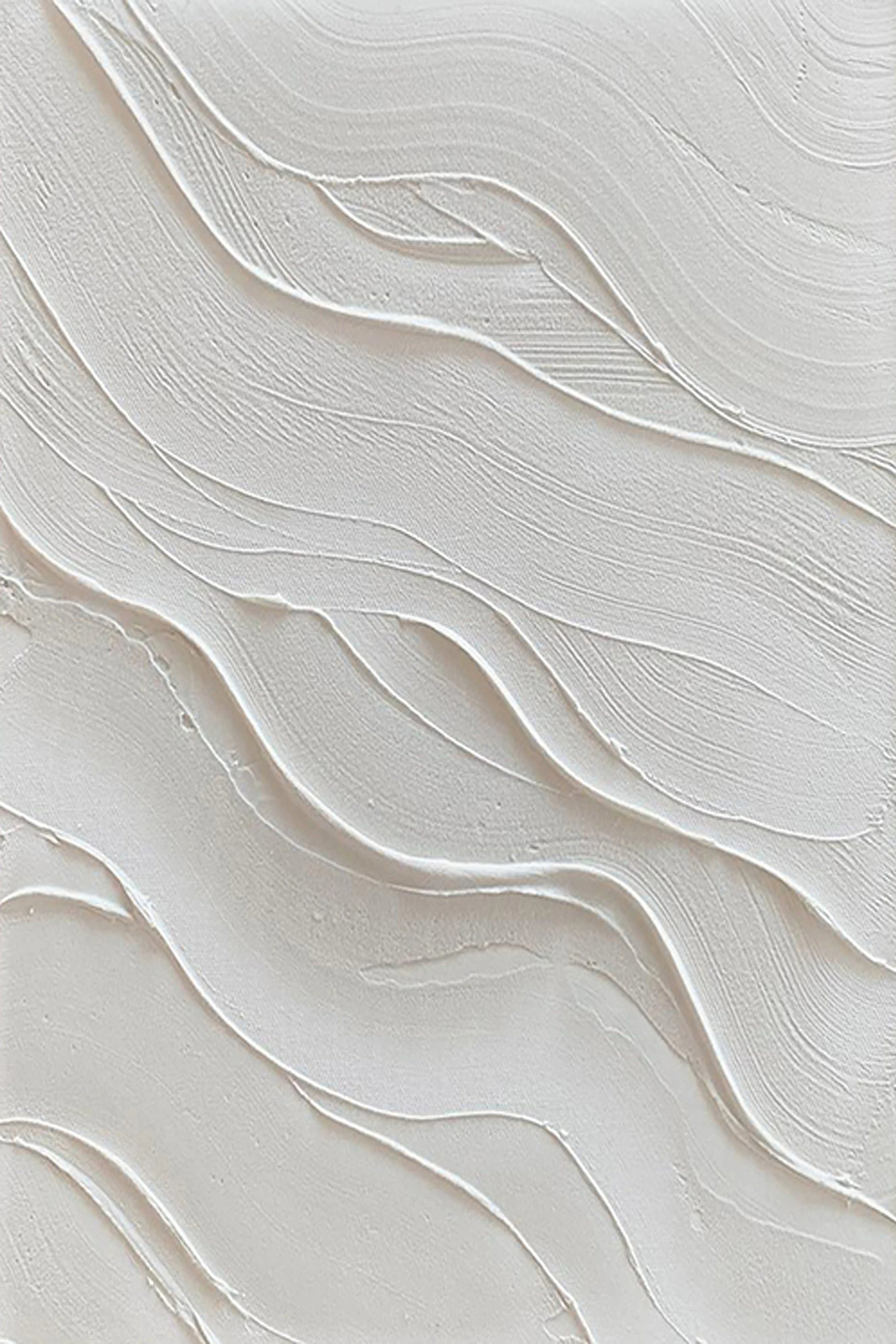 ZEN RIPPLE: Minimalist Wall Art, Hand-Painted Horizontal Neutral Beige Fluid Plaster Lines 3D Textured Gallery Art