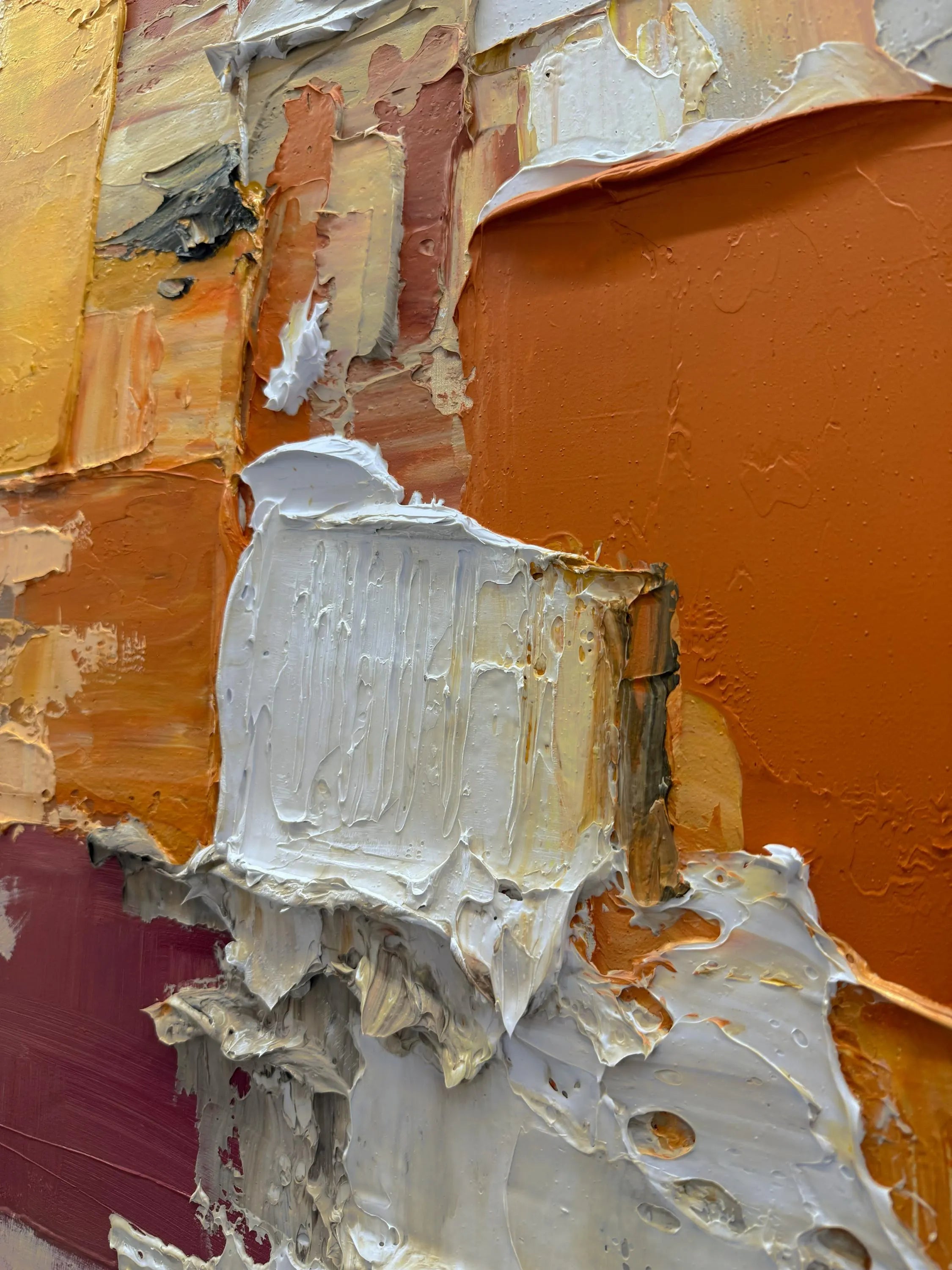 Earthen Layer – Neutral Terracotta & Ochre Palette Knife Canvas Abstract Painting | Japandi Organic Wabi-Sabi Living Room & Hallway Art