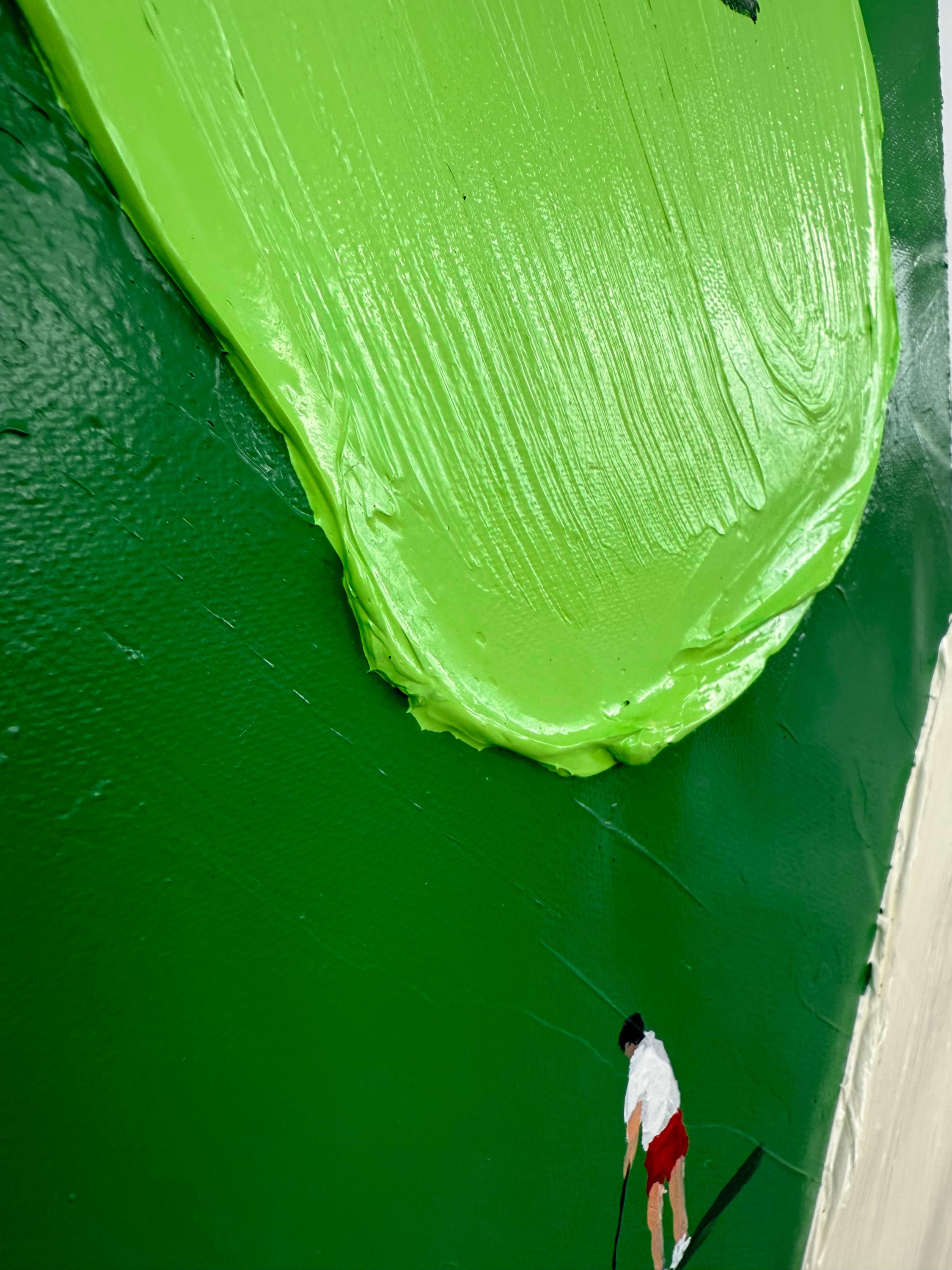 The Green – Minimalist Fairway Relief Texture Painting | Contemporary Sport Home Office & Living Room Art