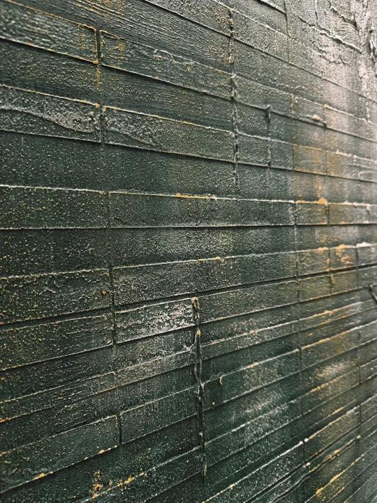 Golden Patina – Hand-Painted Distressed Dark Green Gold Foil Plaster Relief Wabi-Sabi Painting | Japandi Wabi-Sabi Living Room & Bedroom Art