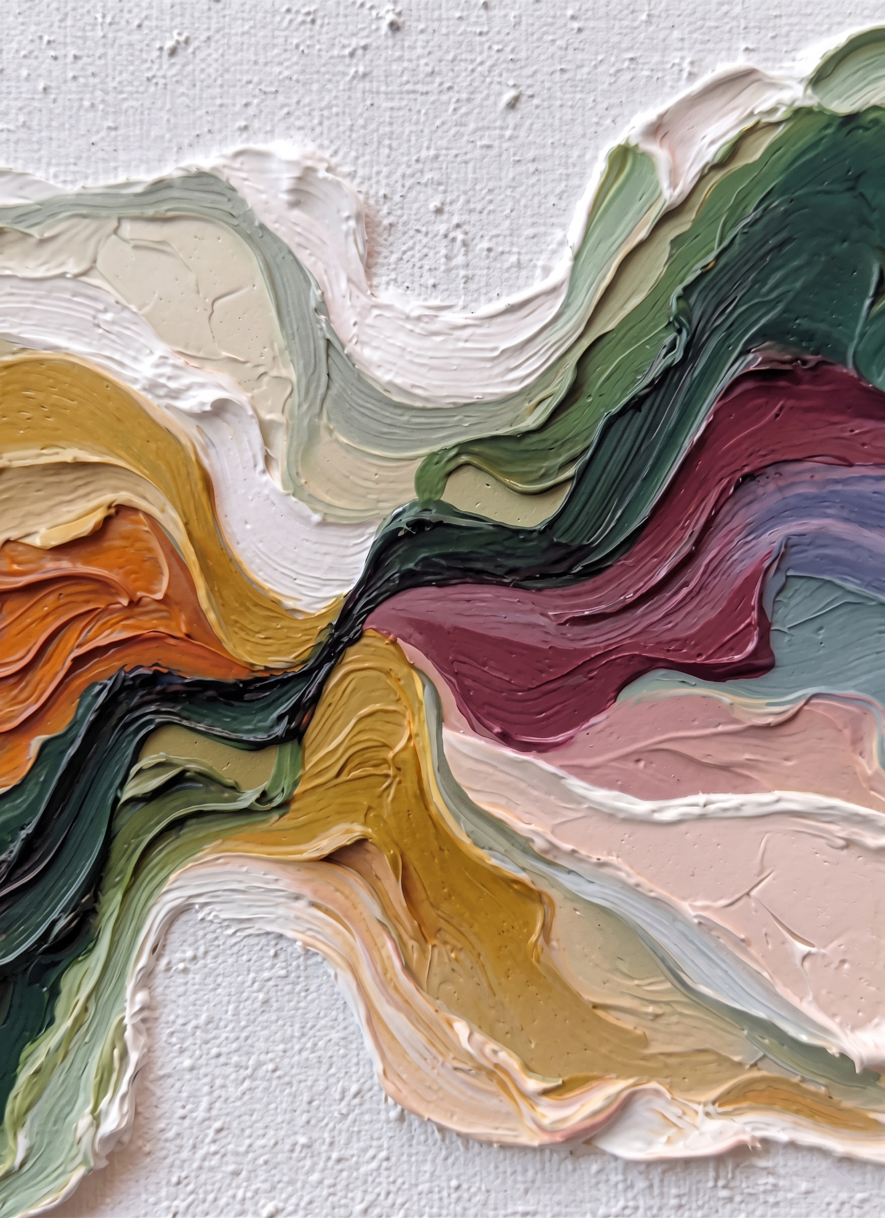 Primal Flow – Wabi-sabi Heavy Impasto Abstract Painting | Modern Minimalist Entryway Art