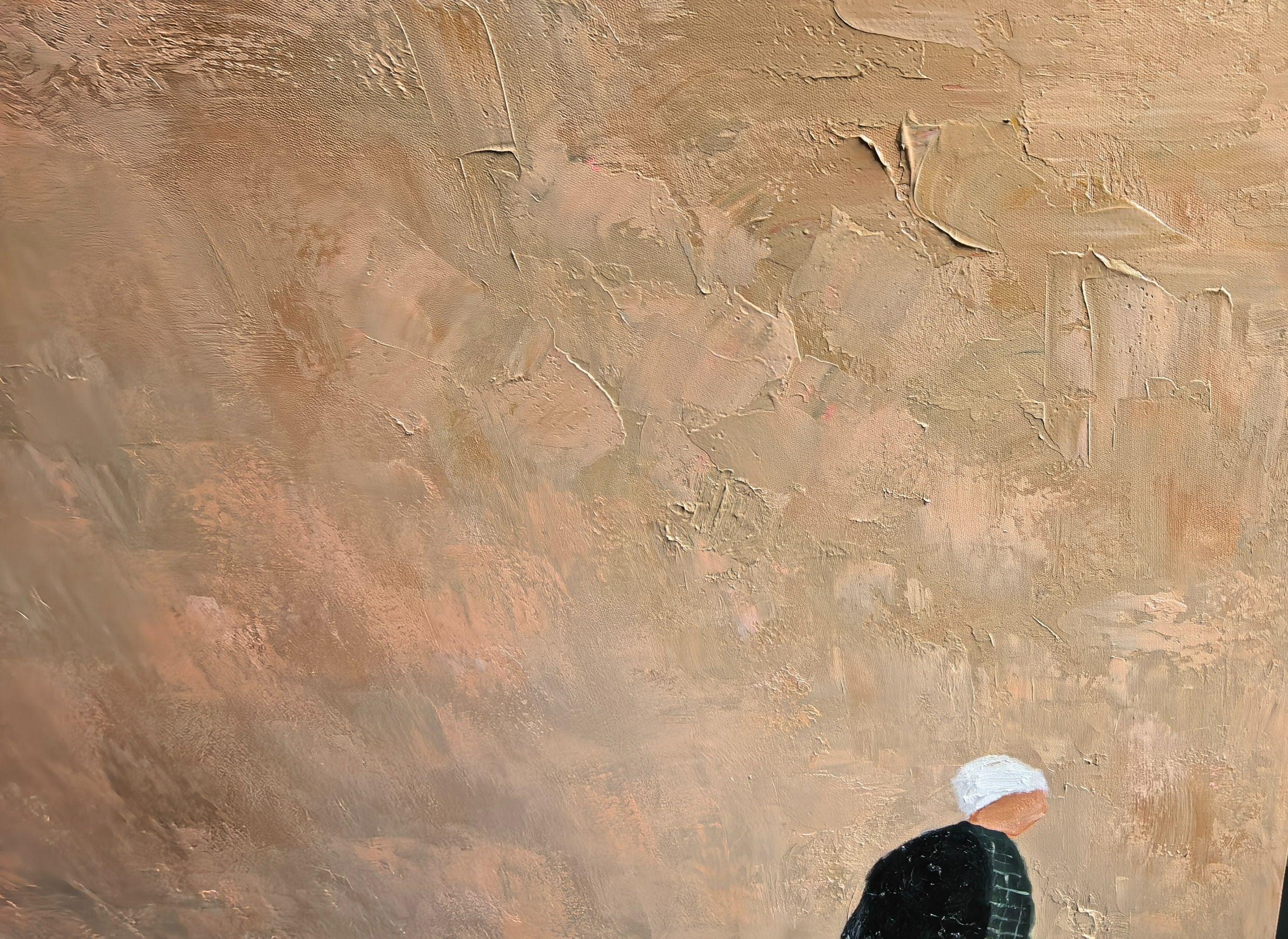Echoes of Simplicity – Modern Wabi-Sabi Textured Painting | Earthy Minimalist Hallway Art