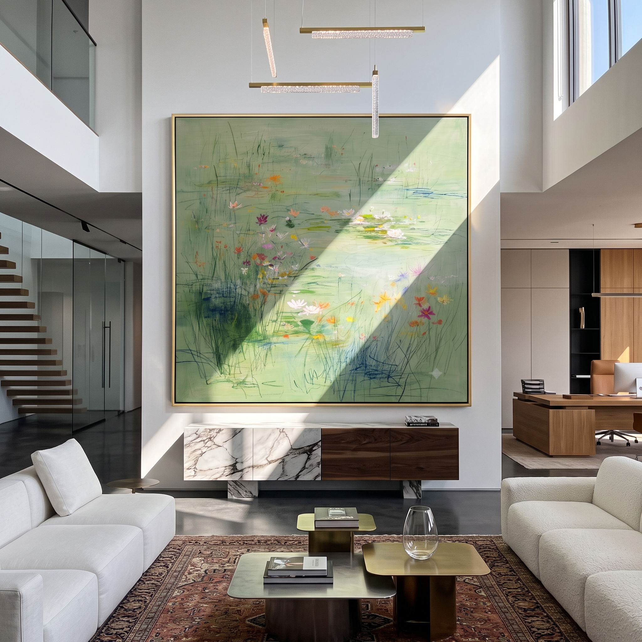 Obsidian Glow – Bold Textured Abstract Impasto Painting | Contemporary Minimalist Square Living Room Art